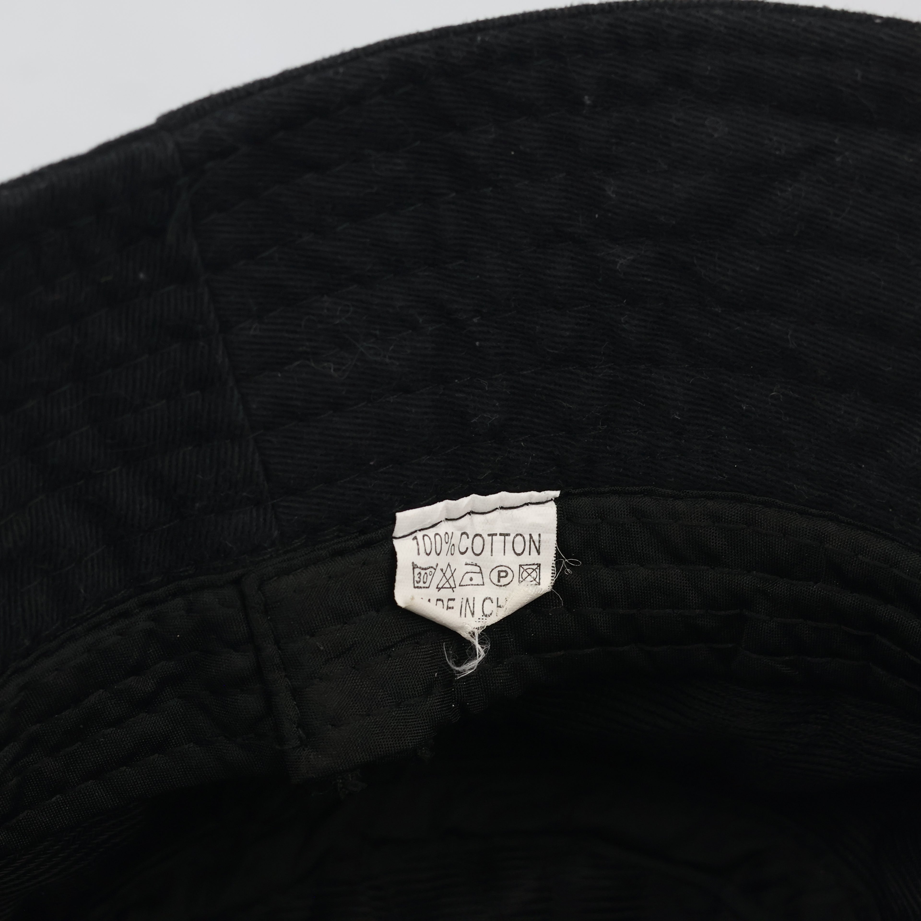 Vintage Not Interested Embroidered Black Bucket Hat