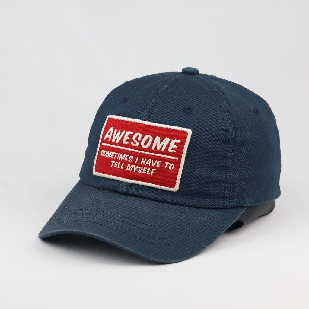 Vintage Michel Klein Paris Awesome Slogan Navy Blue Dad Hat