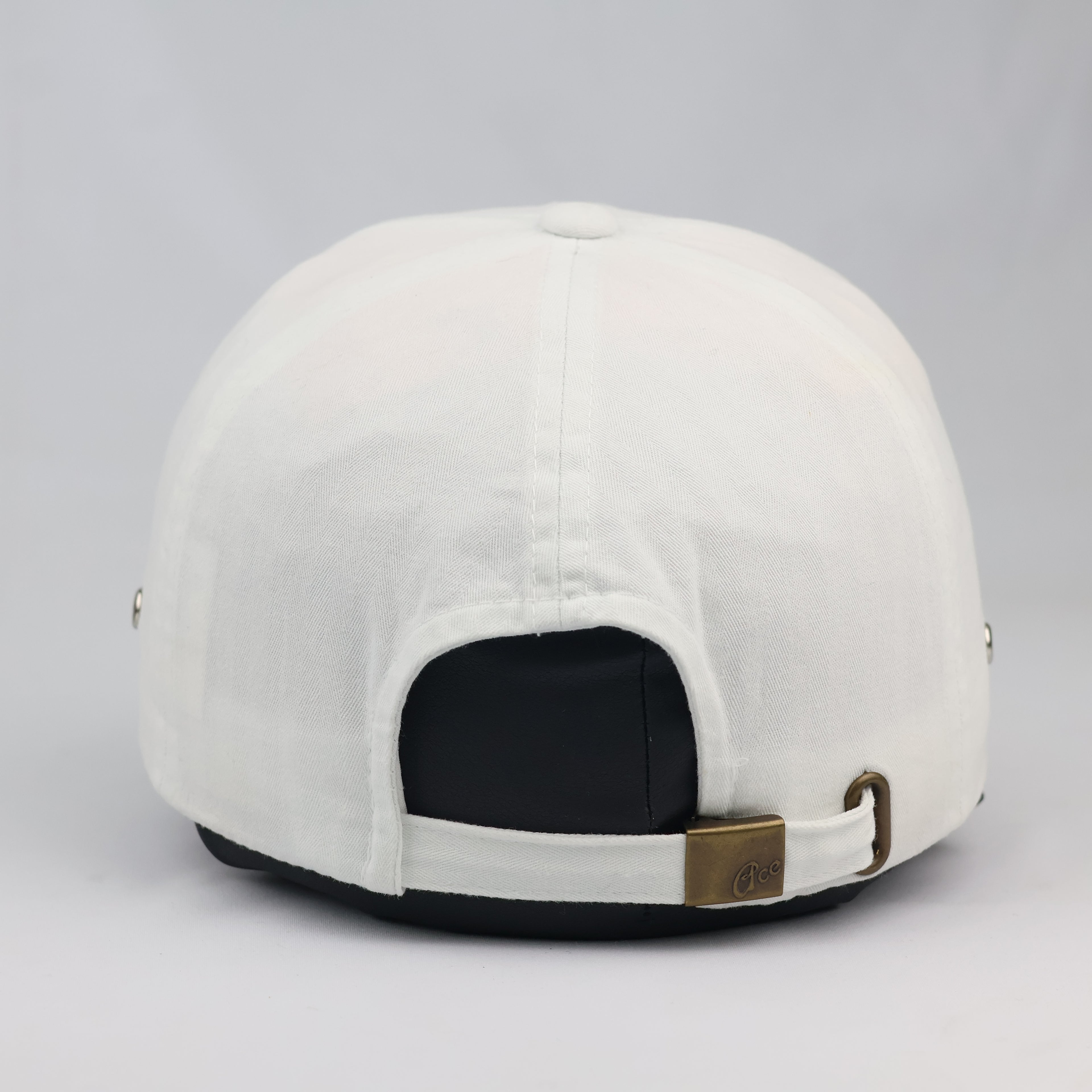 Thrifted New York City White Canvas Baseball Cap | Neon Green Brim