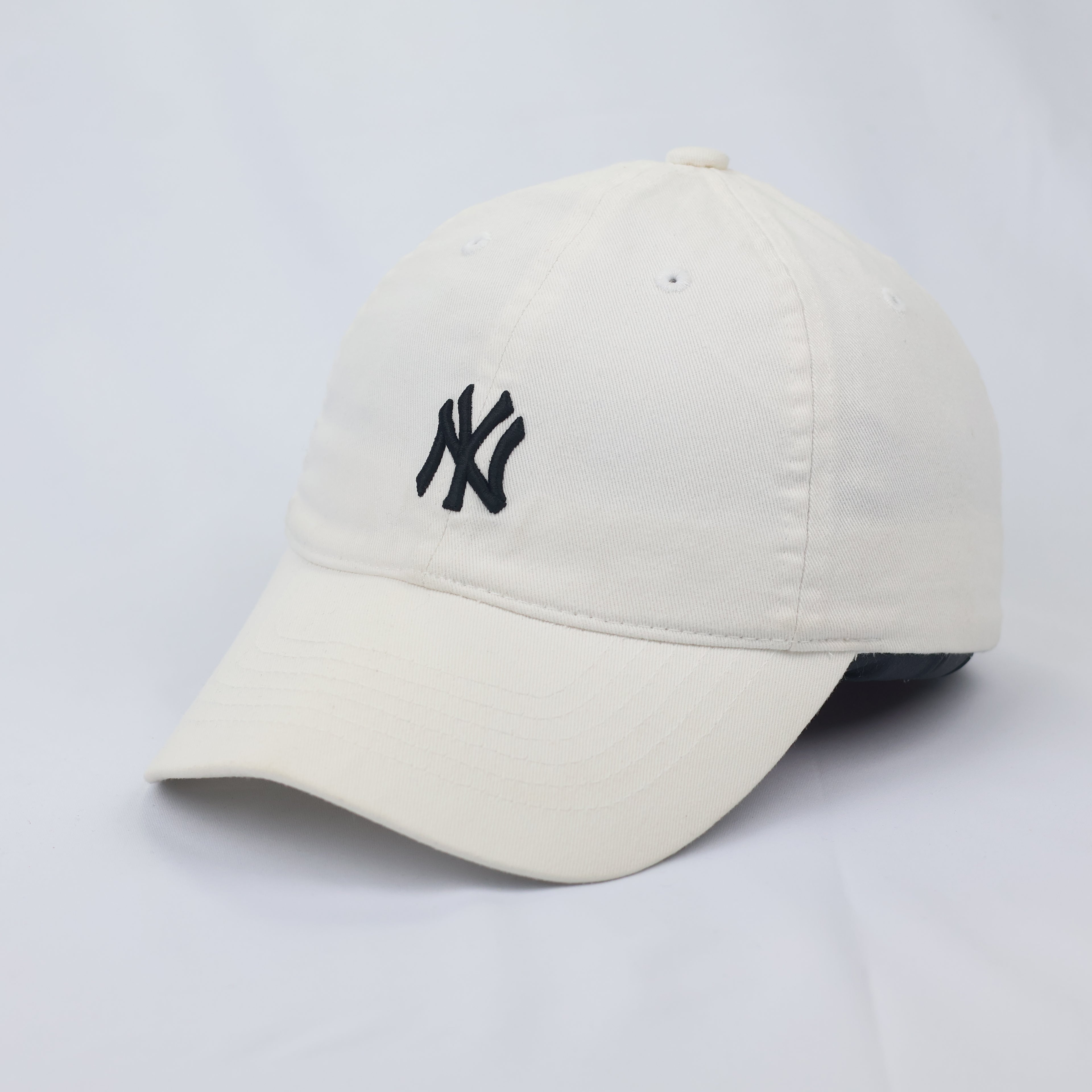 Vintage MLB NY Yankees Adjustable Thrifted Strapback Hat - Bone White