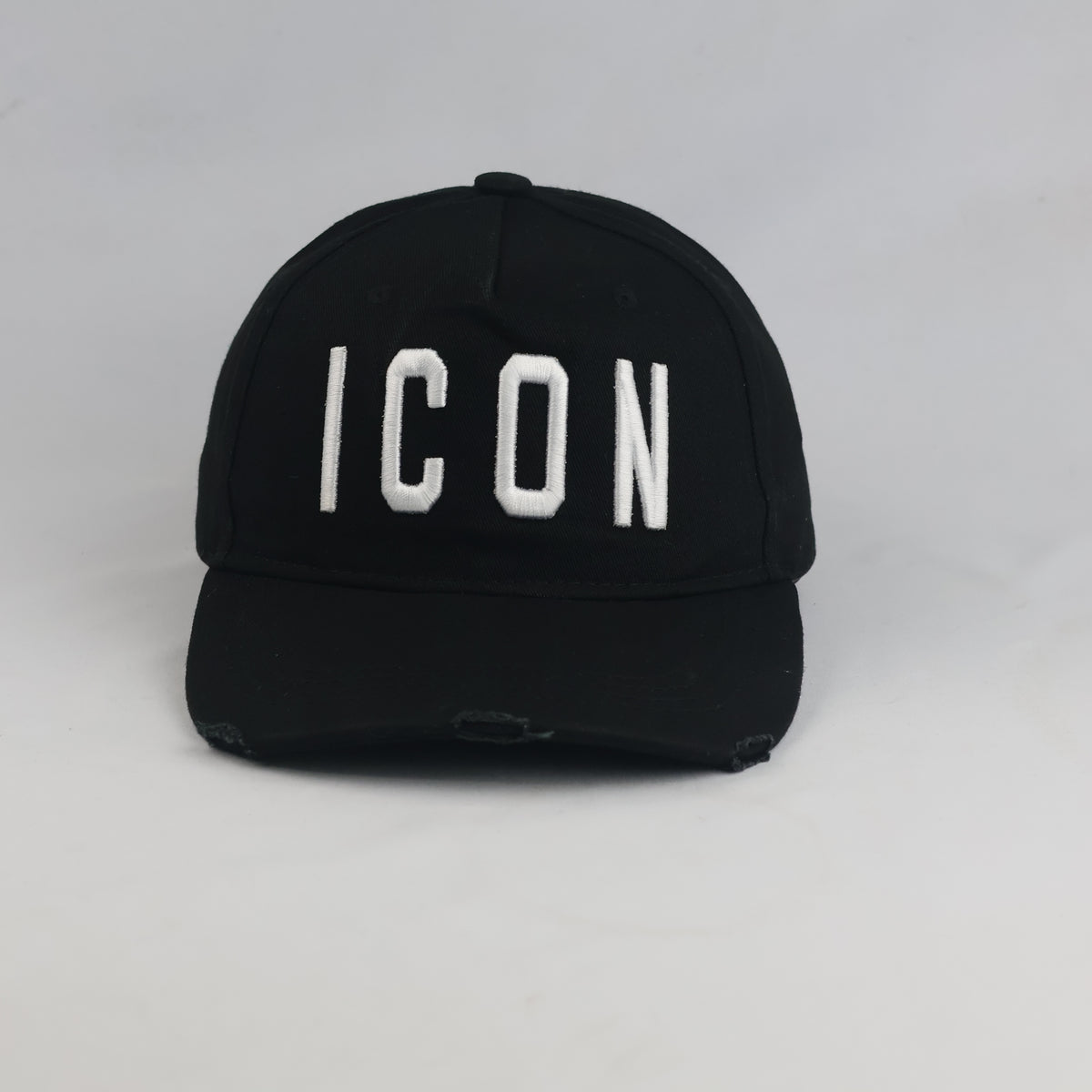Thrifted DSquared2 "ICON" Distressed Black Cap – 56-57cm | 10652