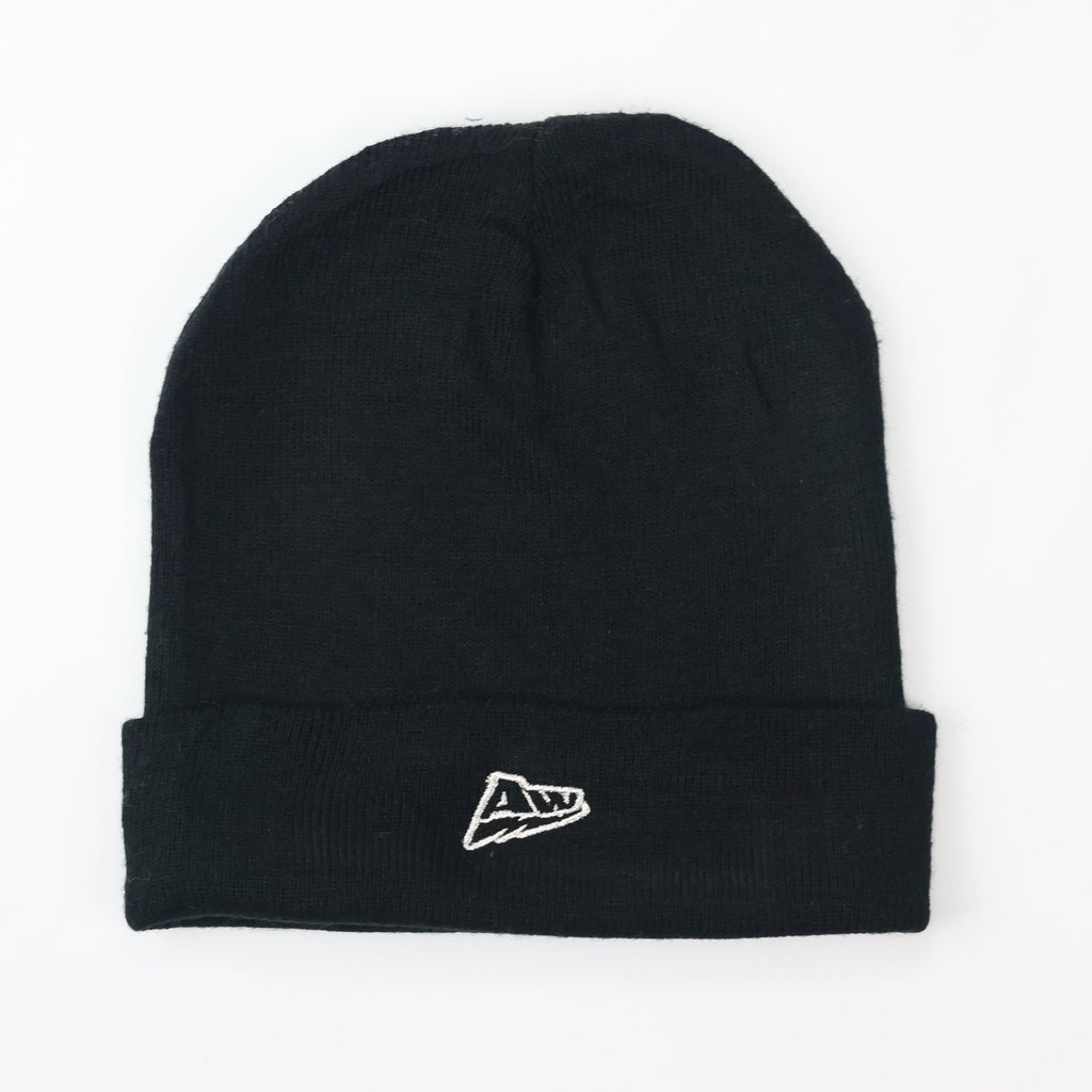 Black "Energetic" Patch Beanie | Silver Embroidery Streetwear Hat | K-Pop Style