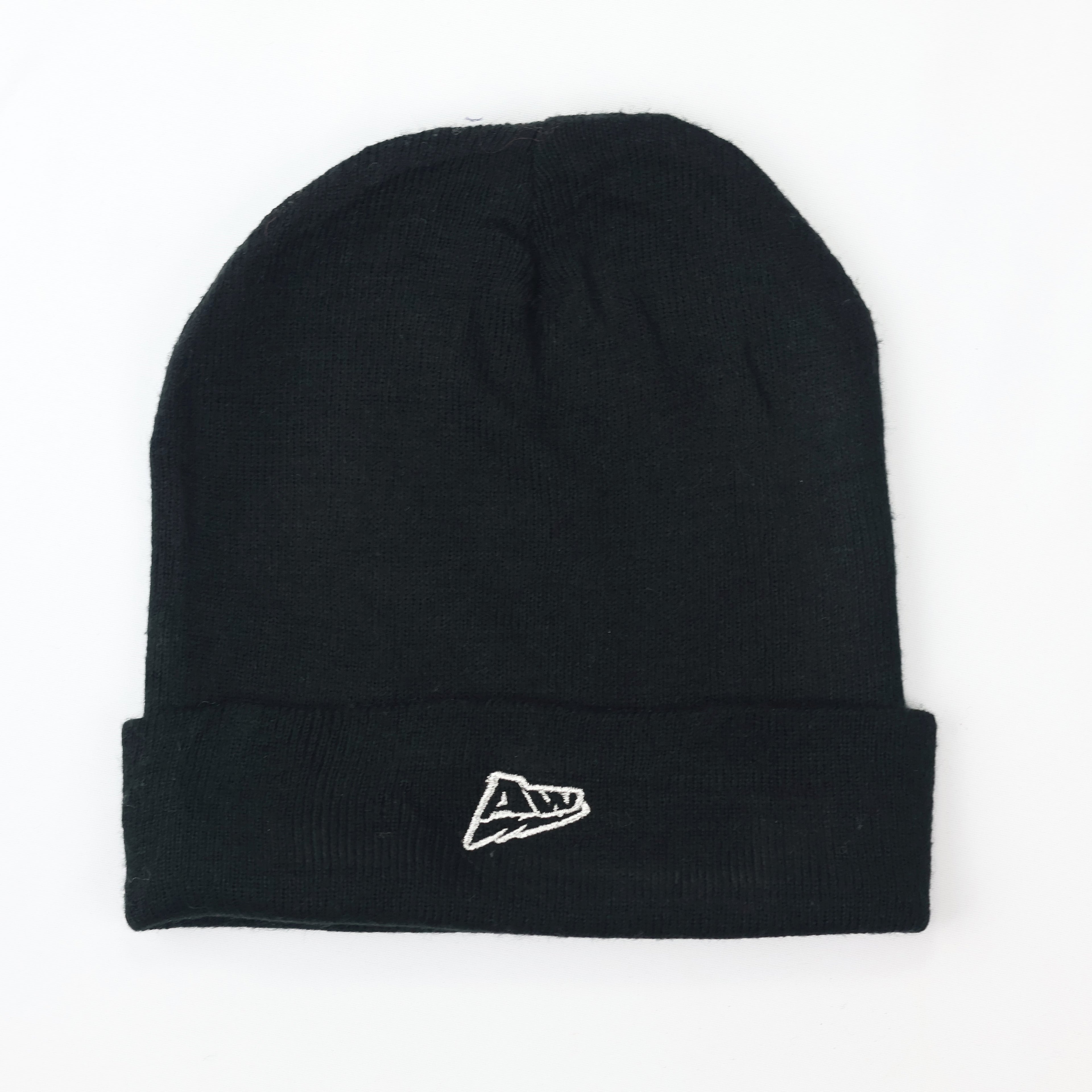 Black "Energetic" Patch Beanie | Silver Embroidery Streetwear Hat | K-Pop Style