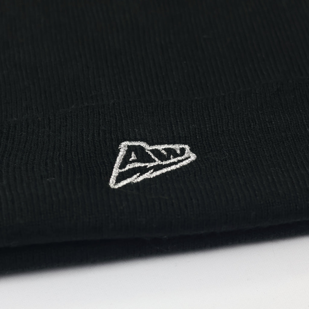 Black "Energetic" Patch Beanie | Silver Embroidery Streetwear Hat | K-Pop Style