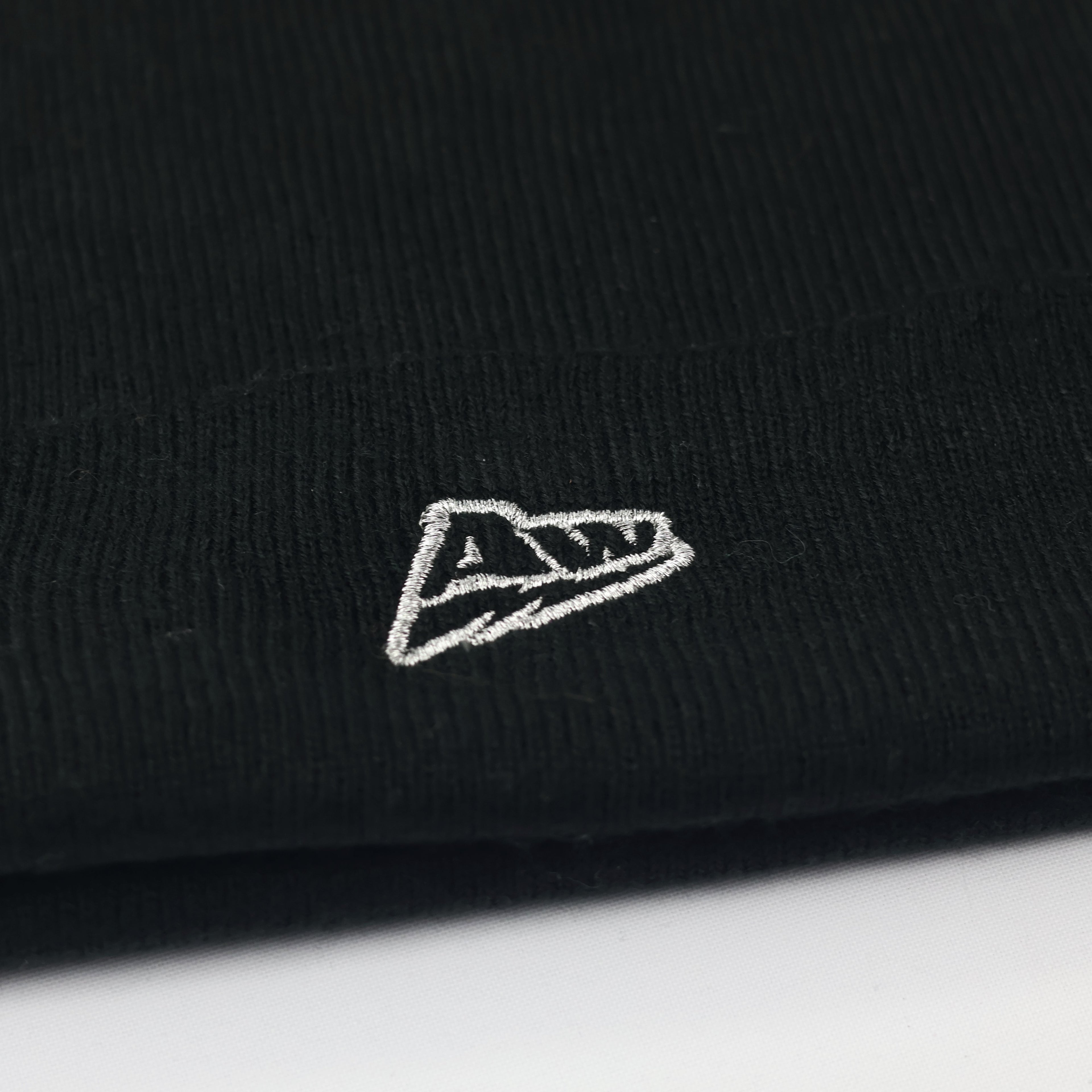 Black "Energetic" Patch Beanie | Silver Embroidery Streetwear Hat | K-Pop Style