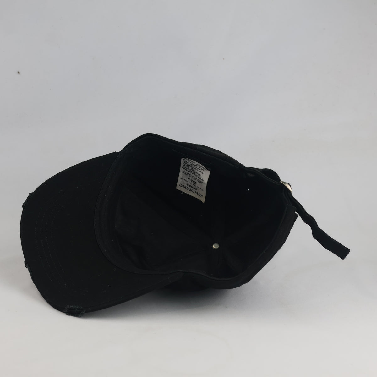 Thrifted DSquared2 "ICON" Distressed Black Cap – 56-57cm | 10652