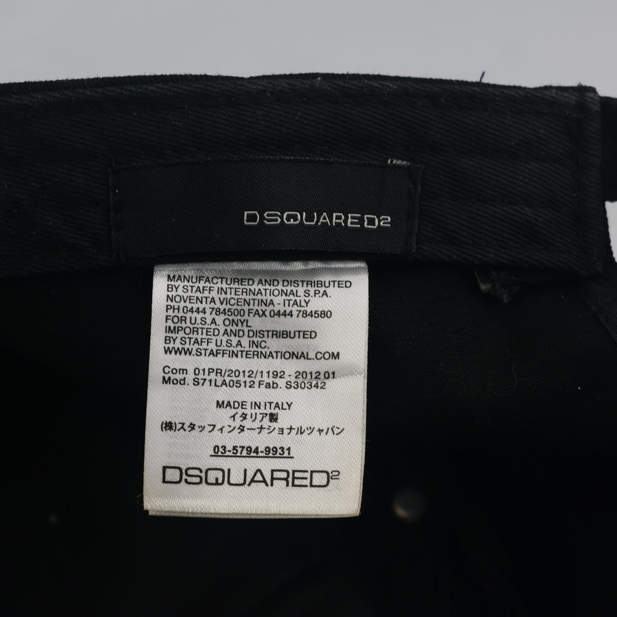 Thrifted DSquared2 "ICON" Distressed Black Cap – 56-57cm | 10652