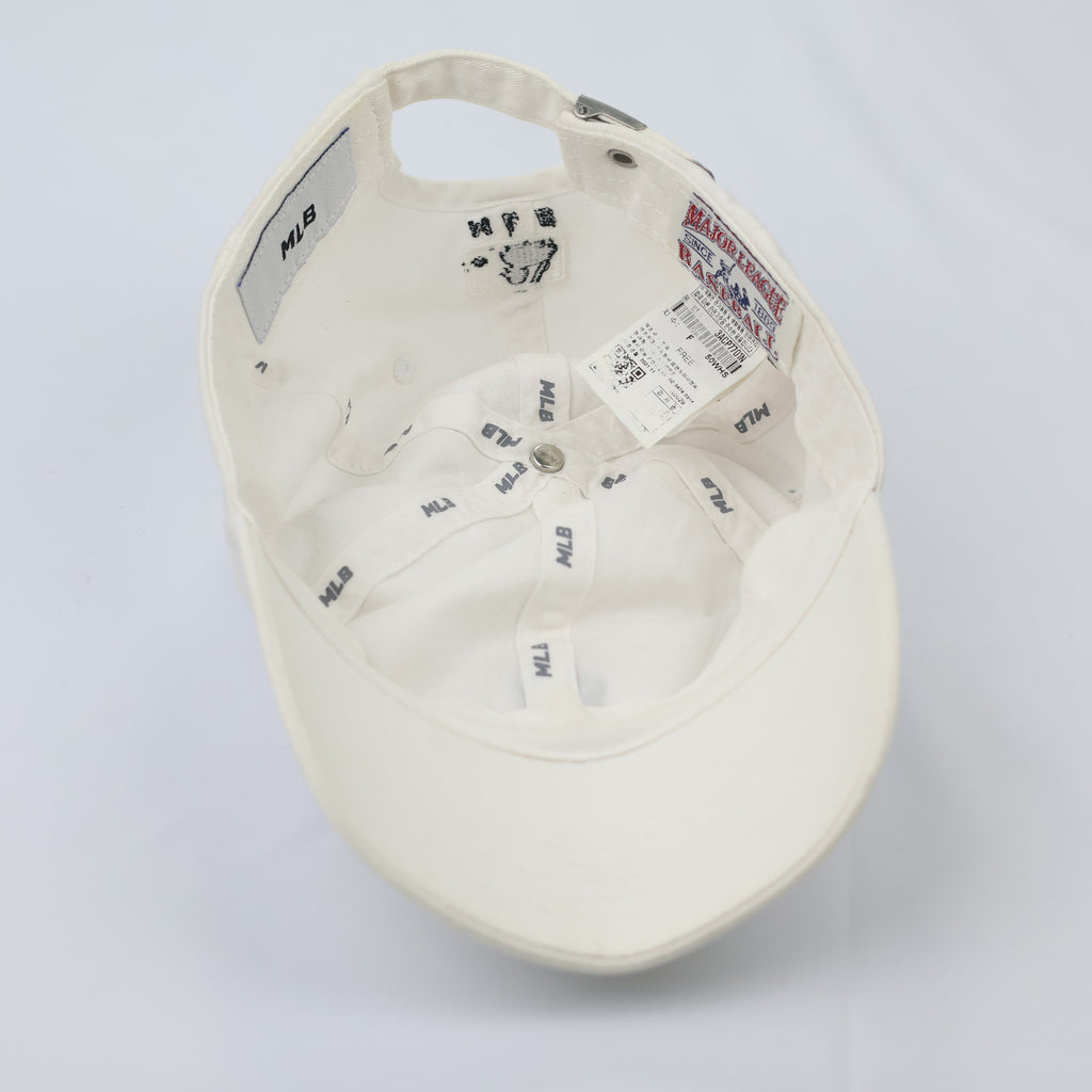 Vintage MLB NY Yankees Adjustable Thrifted Strapback Hat - Bone White