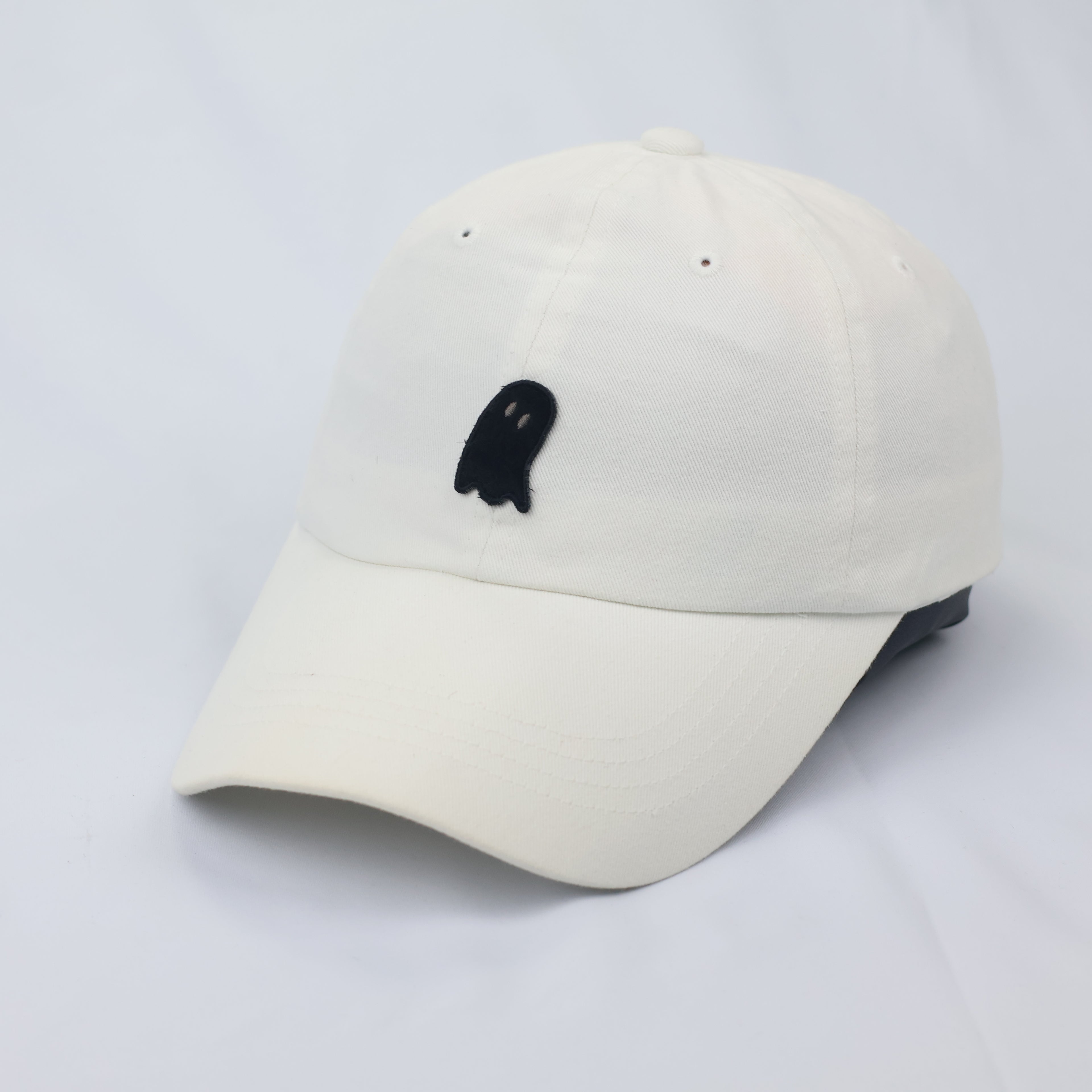 Minimalist Black Ghost Icon Thrifted Baseball Cap - Semblance by Ziosongzio