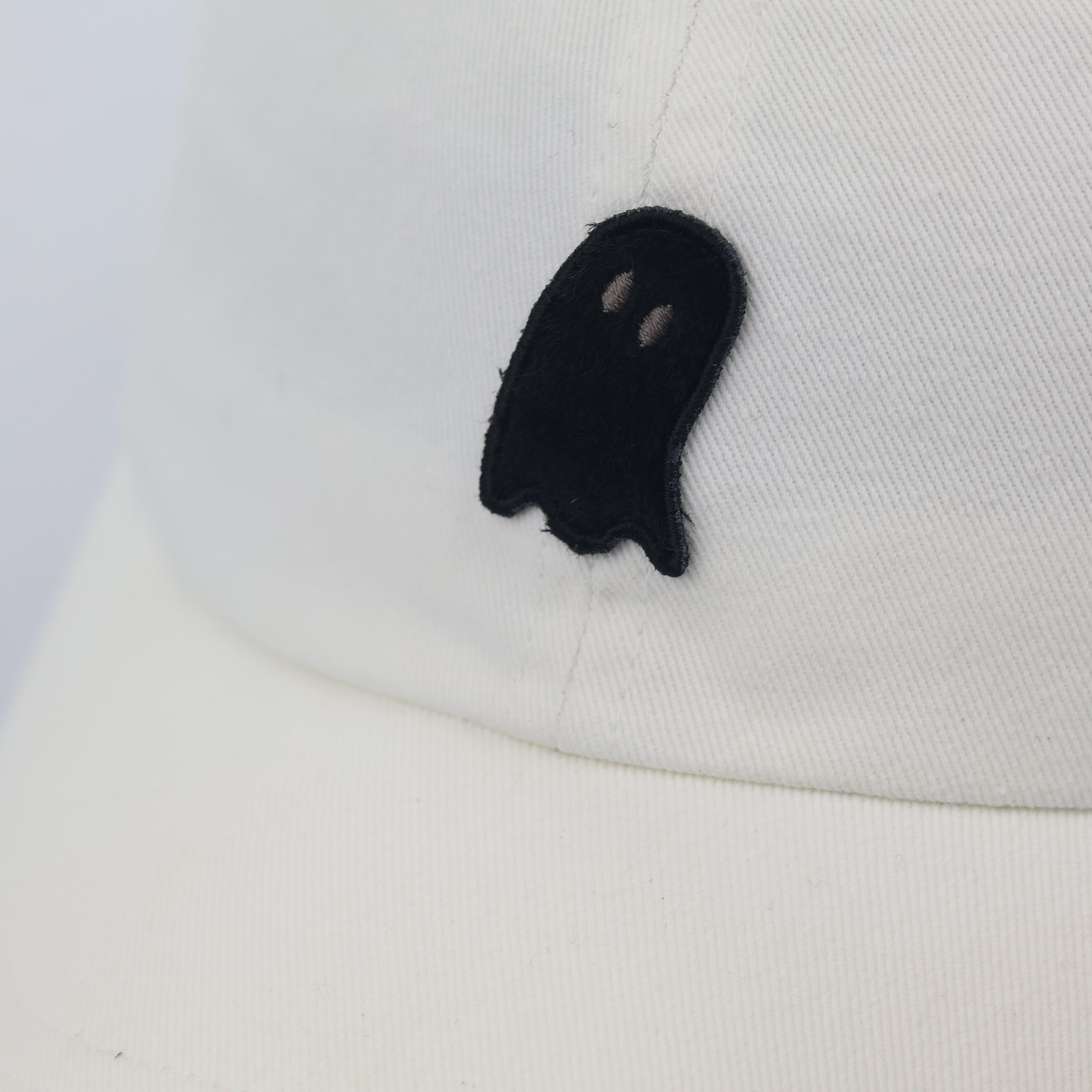 Minimalist Black Ghost Icon Thrifted Baseball Cap - Semblance by Ziosongzio