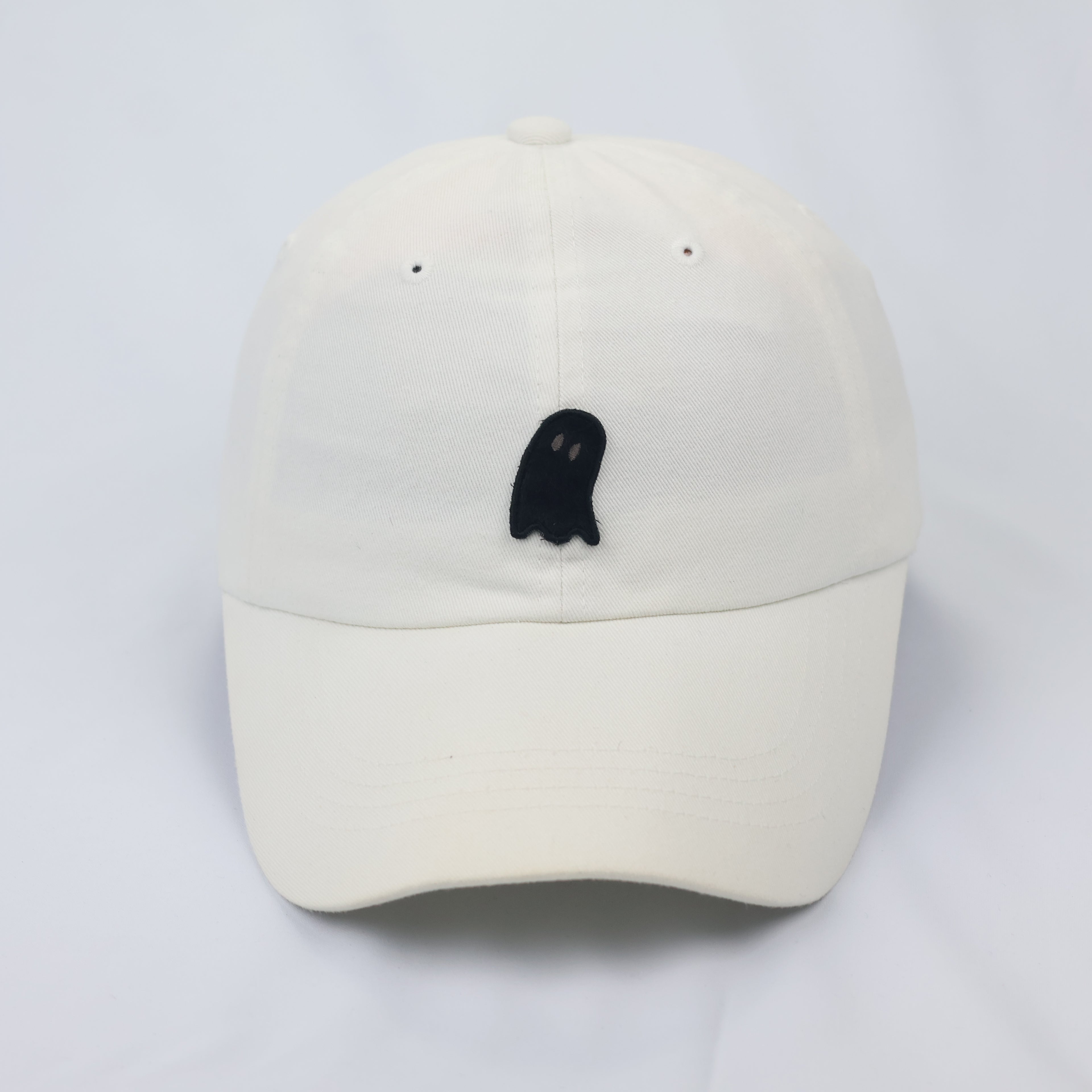 Minimalist Black Ghost Icon Thrifted Baseball Cap - Semblance by Ziosongzio