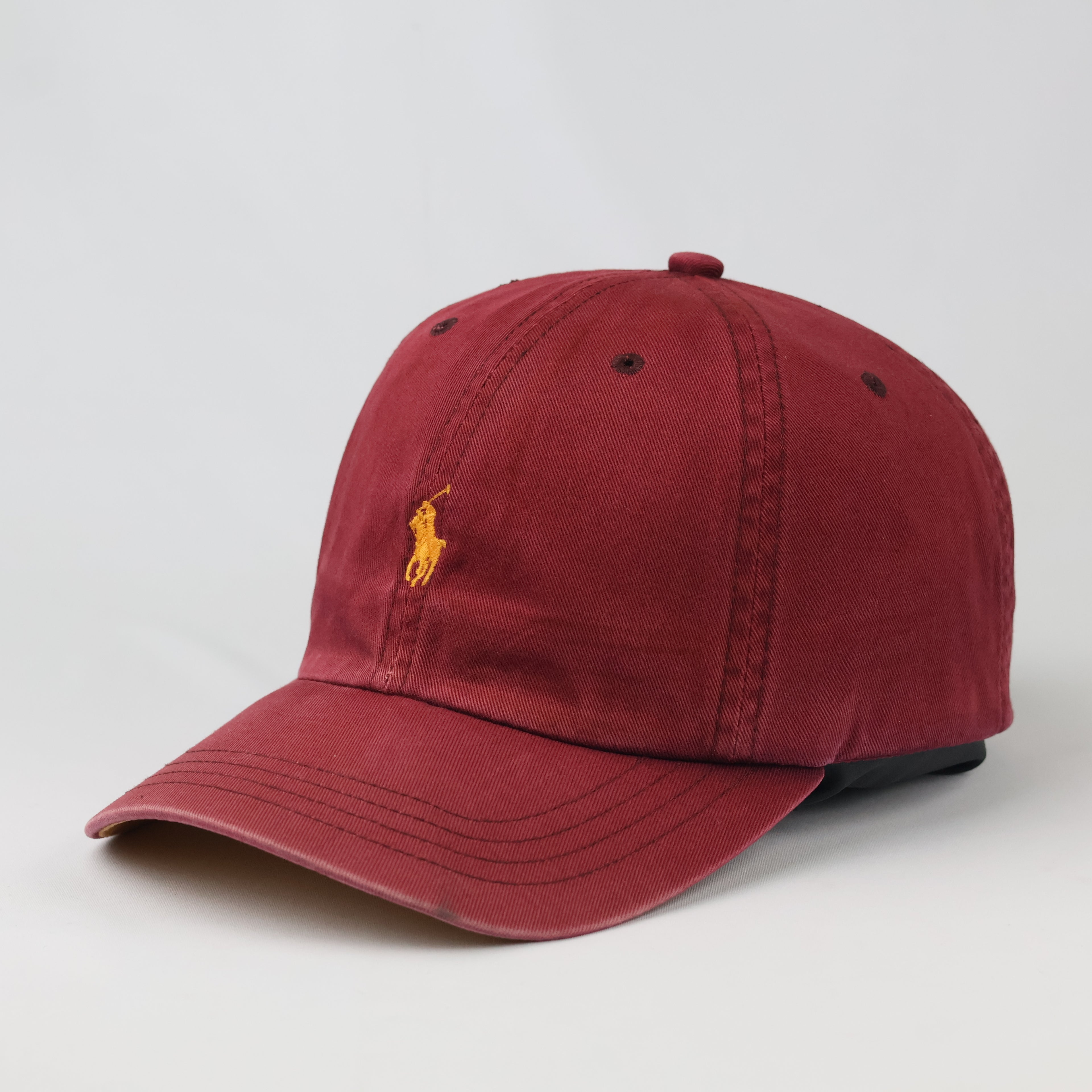 Vintage Polo Ralph Lauren Cap | Thrifted Maroon Cotton Strapback Hat