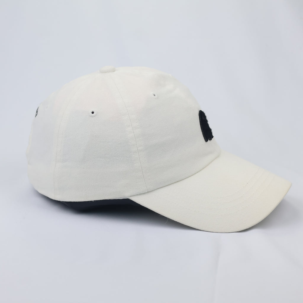 Minimalist Black Ghost Icon Thrifted Baseball Cap - Semblance by Ziosongzio