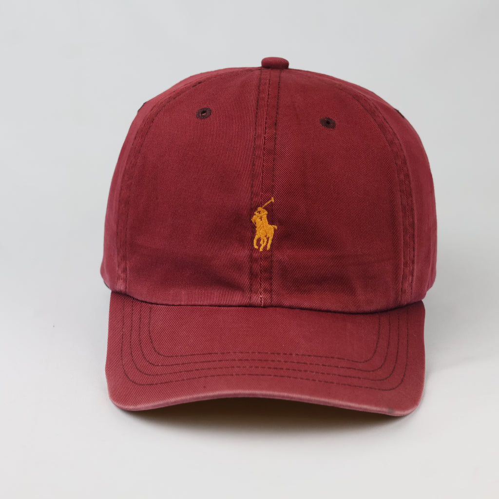 Vintage Polo Ralph Lauren Cap | Thrifted Maroon Cotton Strapback Hat