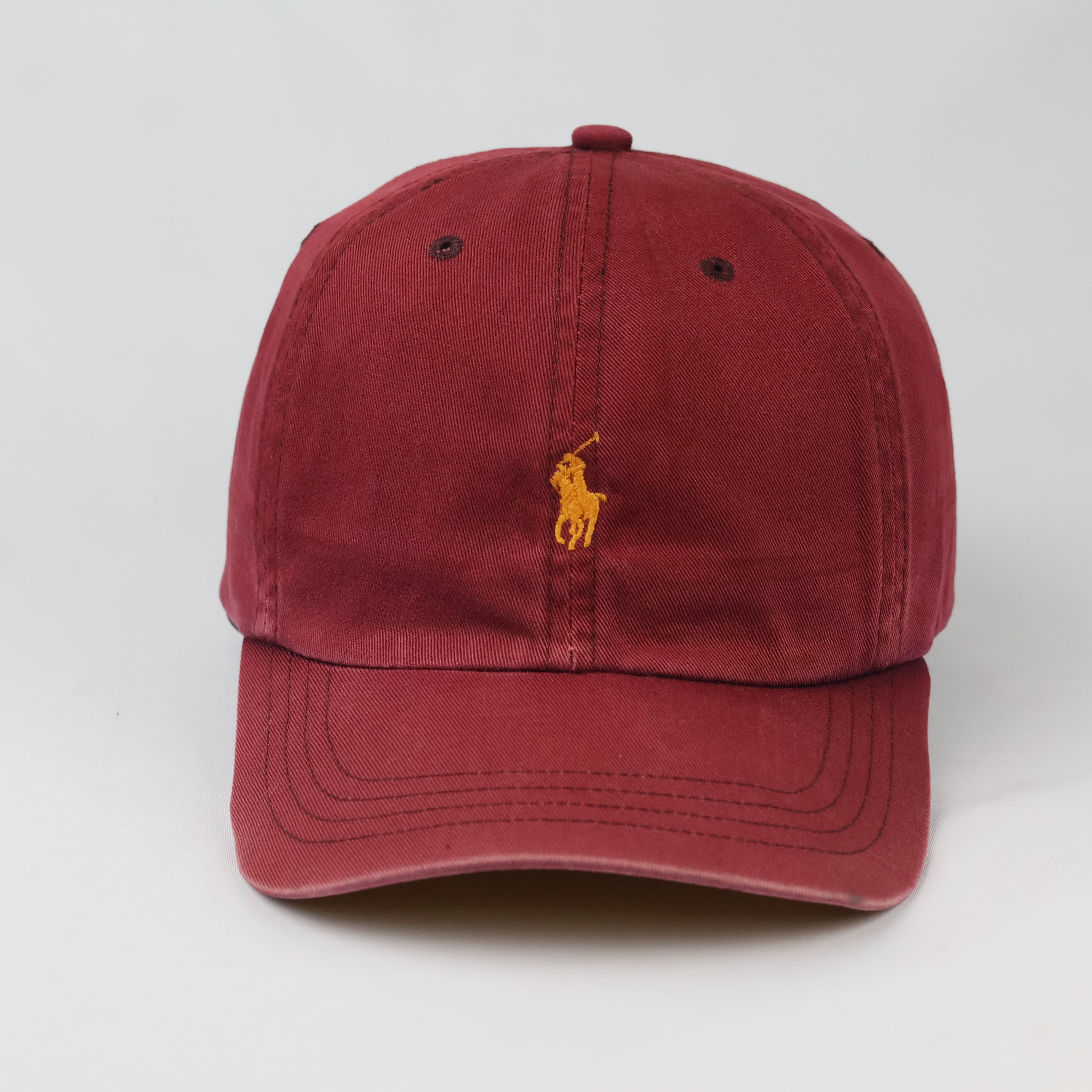Vintage Polo Ralph Lauren Cap | Thrifted Maroon Cotton Strapback Hat