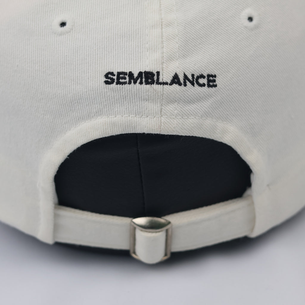 Minimalist Black Ghost Icon Thrifted Baseball Cap - Semblance by Ziosongzio