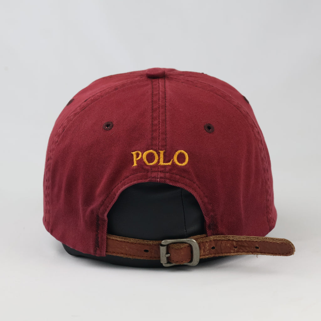 Vintage Polo Ralph Lauren Cap | Thrifted Maroon Cotton Strapback Hat