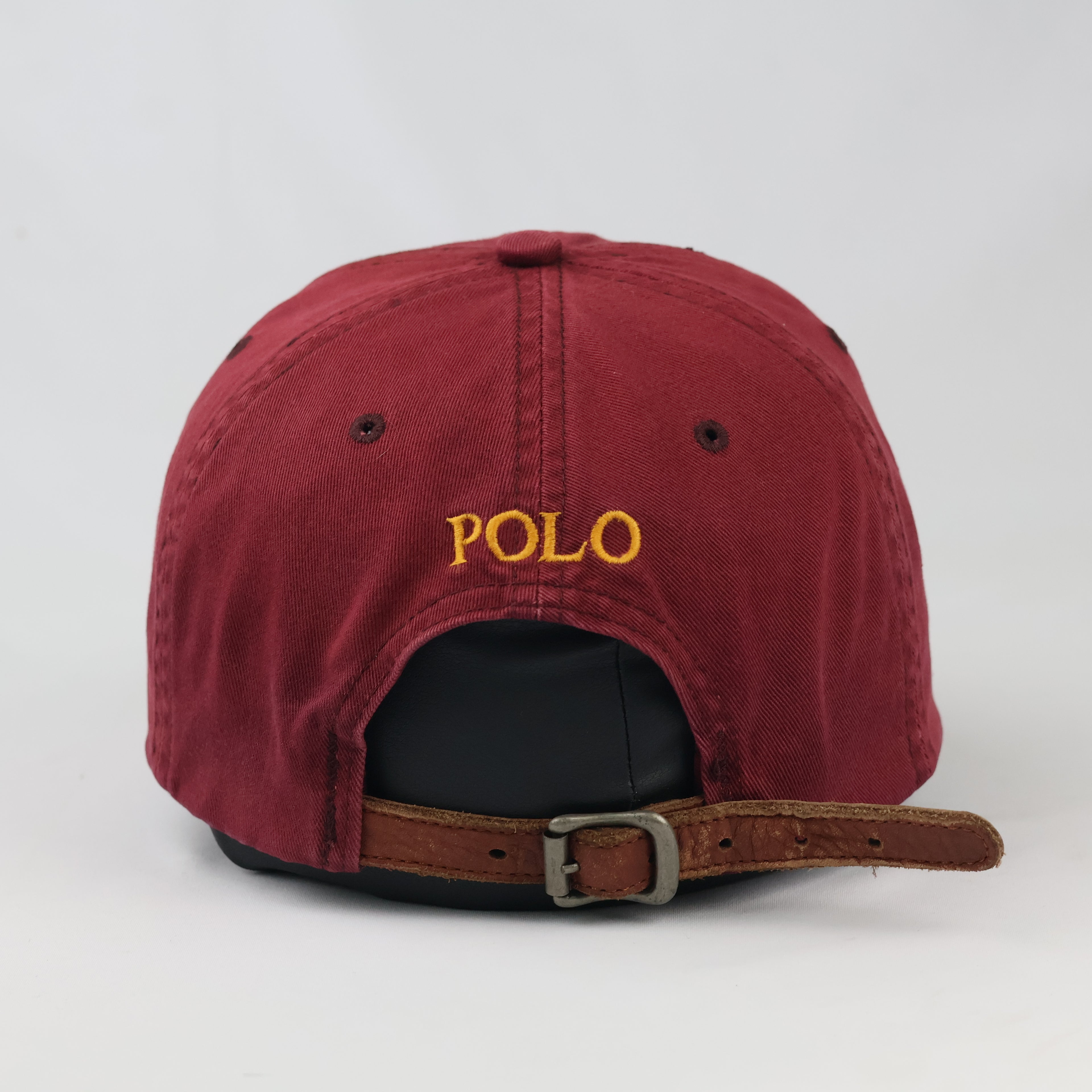 Vintage Polo Ralph Lauren Cap | Thrifted Maroon Cotton Strapback Hat