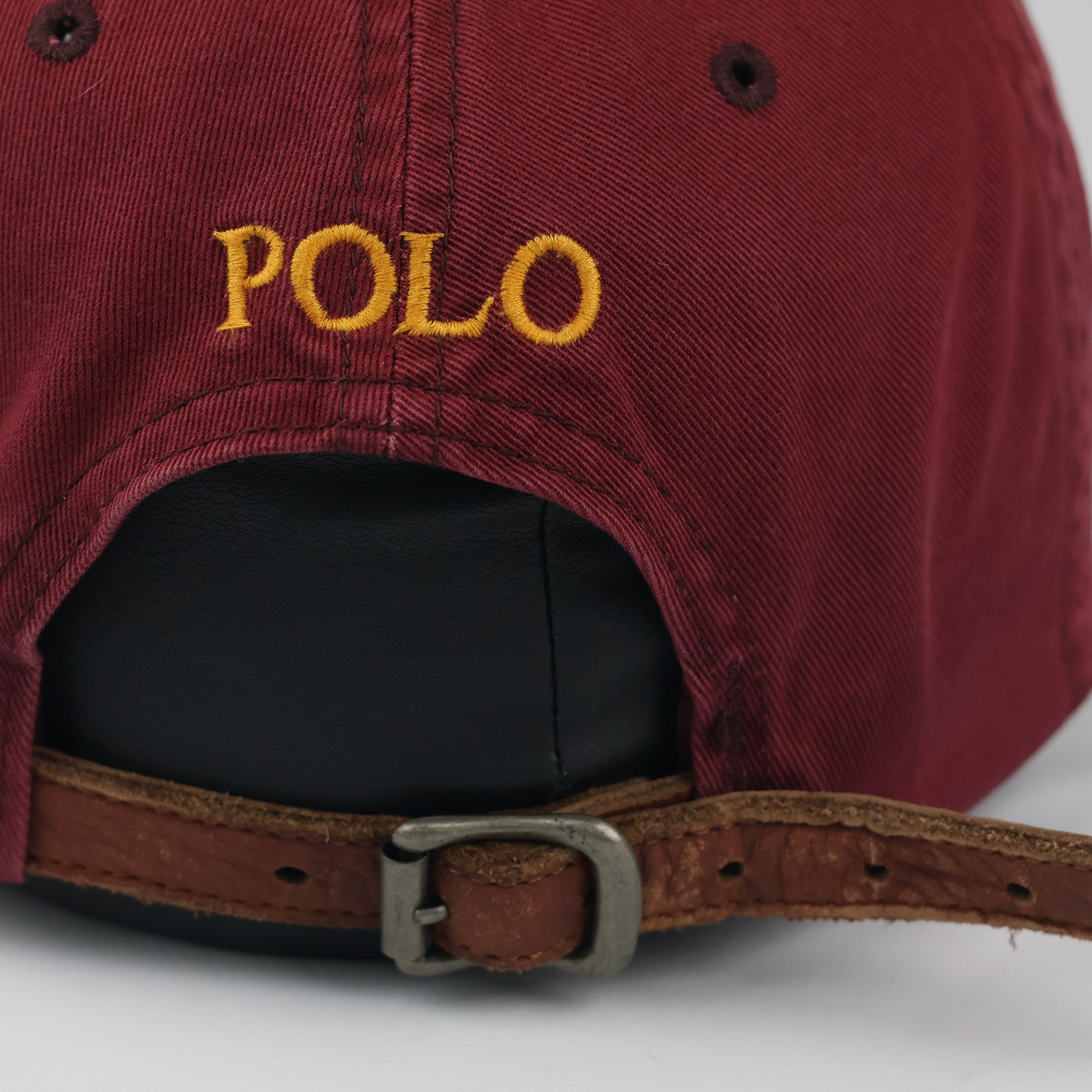 Vintage Polo Ralph Lauren Cap | Thrifted Maroon Cotton Strapback Hat
