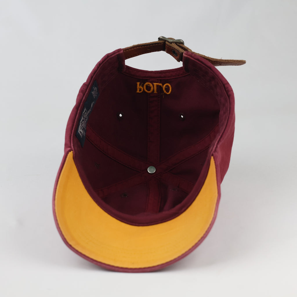 Vintage Polo Ralph Lauren Cap | Thrifted Maroon Cotton Strapback Hat