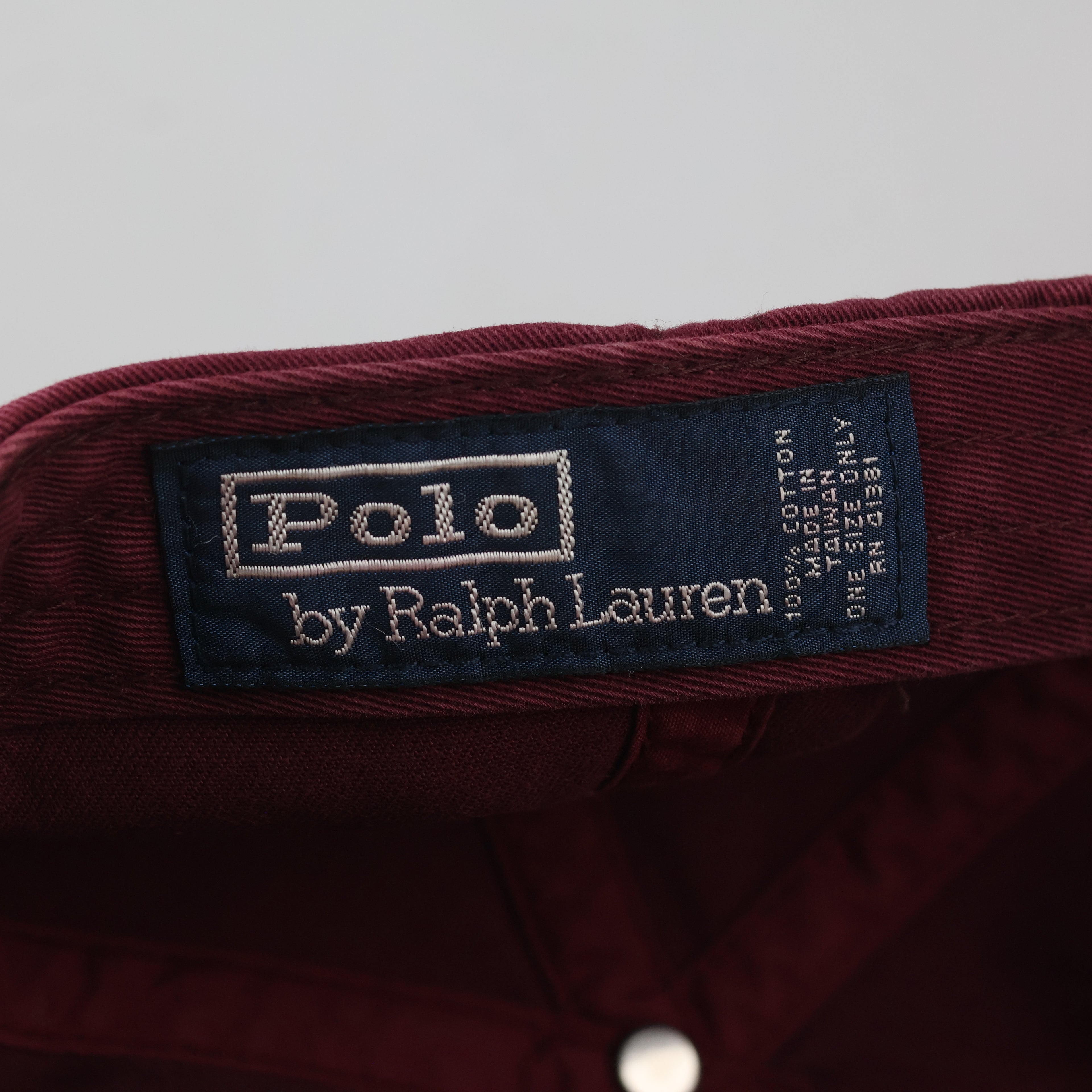 Vintage Polo Ralph Lauren Cap | Thrifted Maroon Cotton Strapback Hat