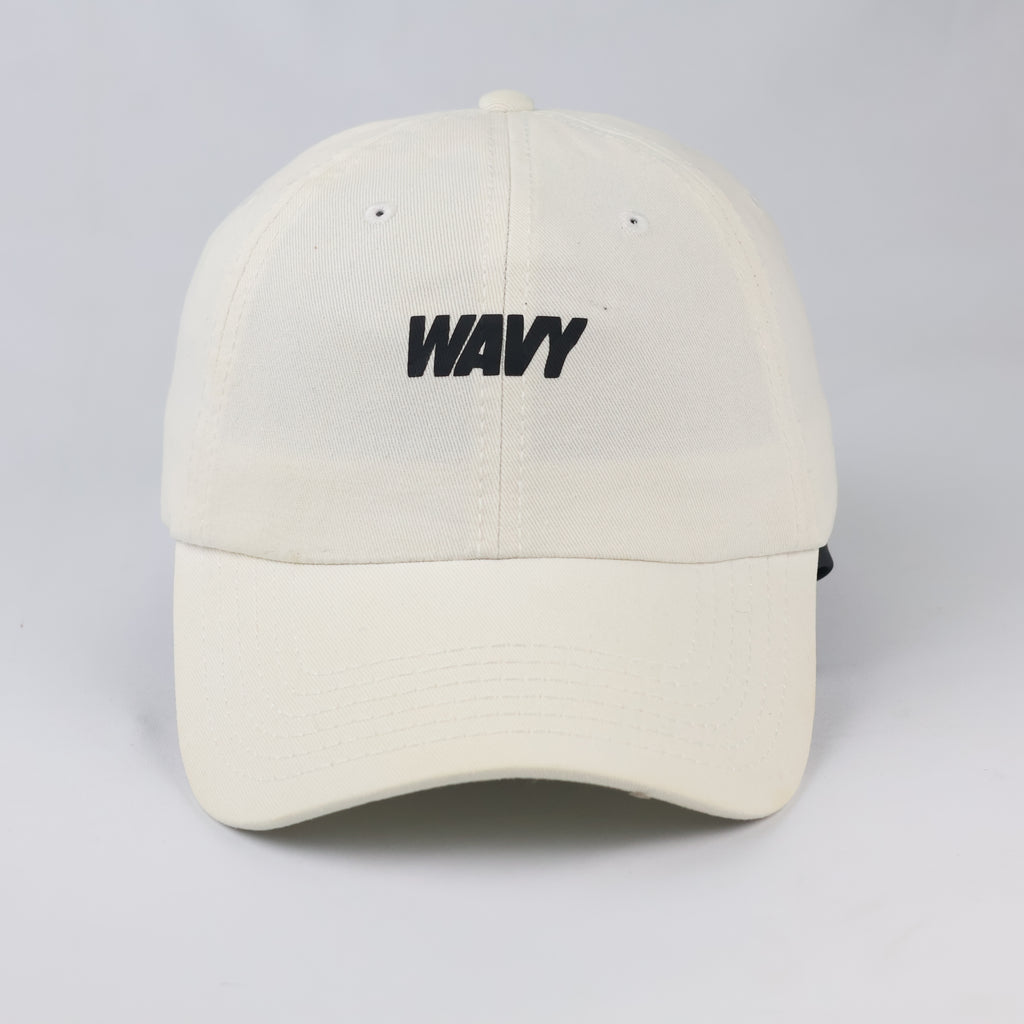 Vintage Style OTTO WAVY Baseball Cap - Cream Minimalist Streetwear Hat