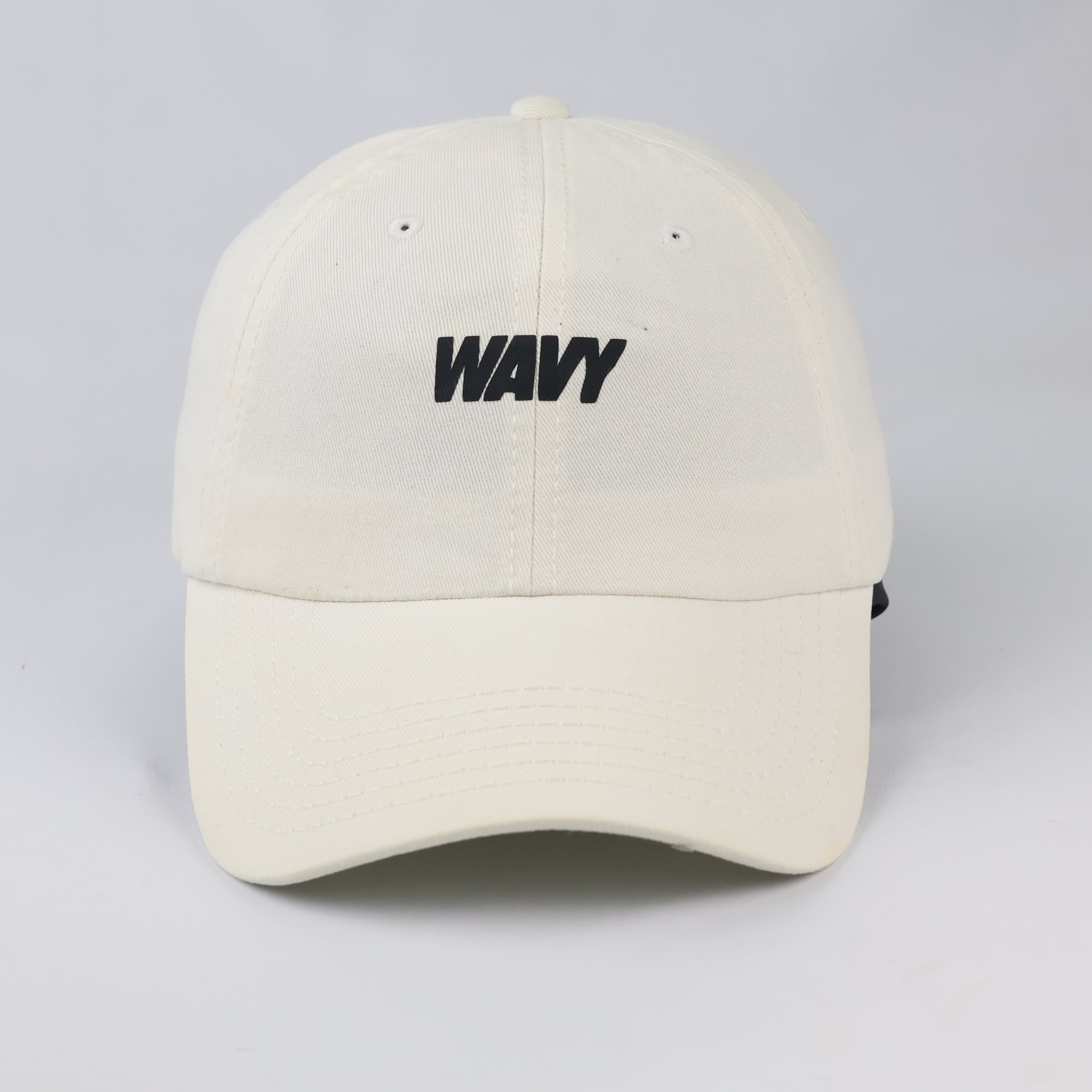 Vintage Style OTTO WAVY Baseball Cap - Cream Minimalist Streetwear Hat