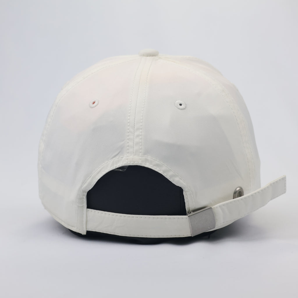 J.Lindeberg Premium Bridge Logo Thrifted  Performance Hat – White/Silver