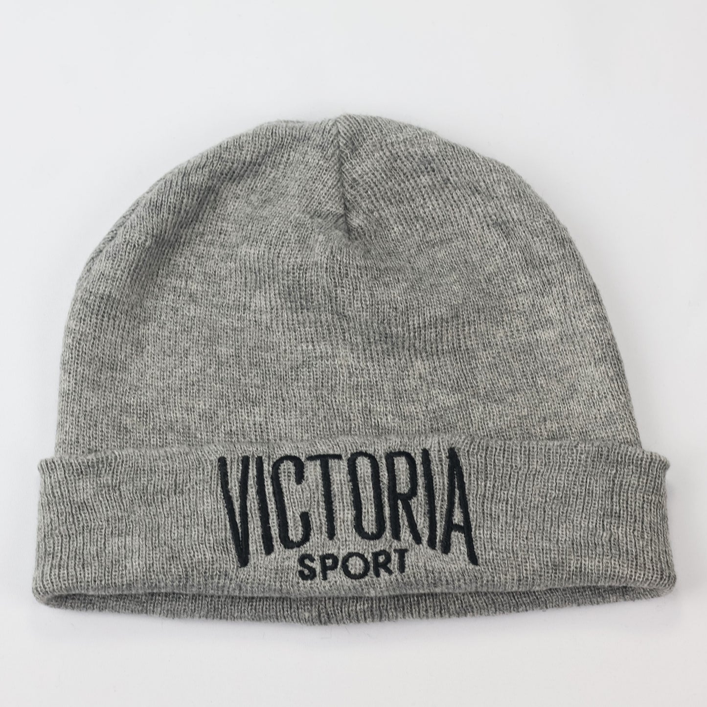 Victoria's Secret Sport Beanie | Heather Grey Knit Hat with Embroidered Logo