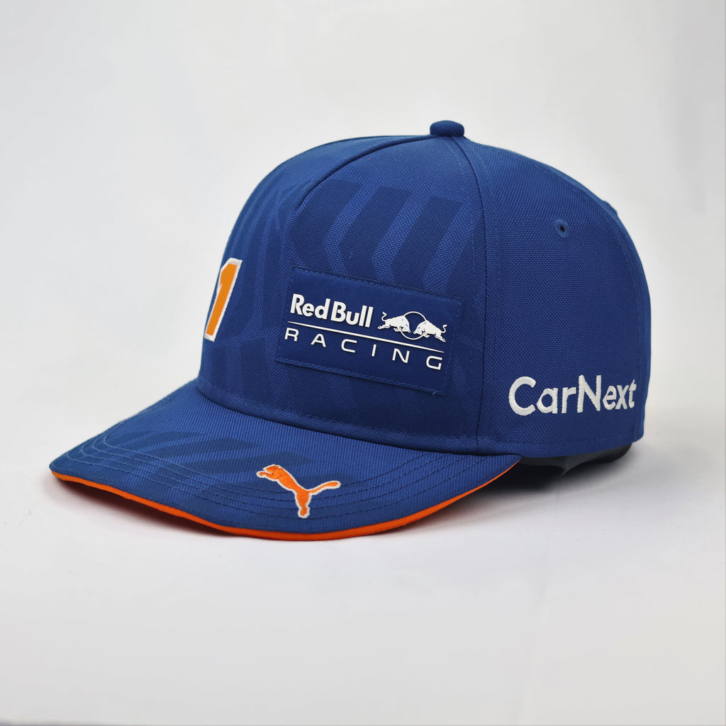 Official Puma Max Verstappen Red Bull Racing F1 Team Thrifted Cap - Blue