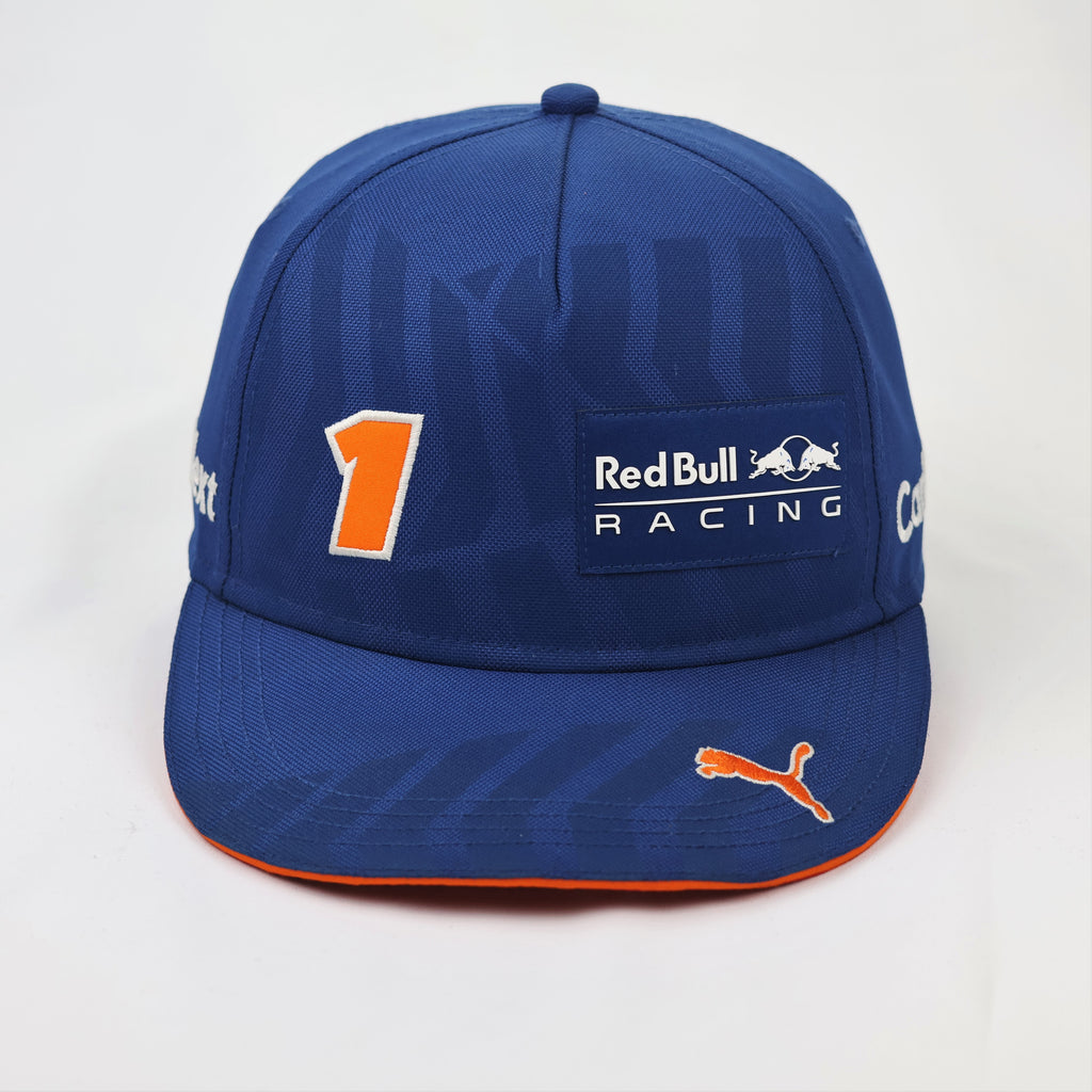 Official Puma Max Verstappen Red Bull Racing F1 Team Thrifted Cap - Blue