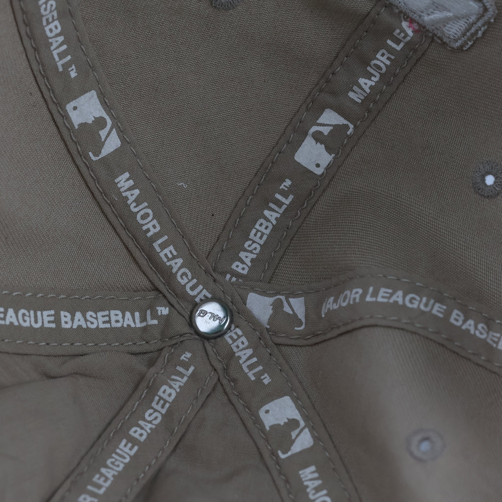 Thrifted NY Yankees Khaki Cap | MLB Strapback Baseball Hat