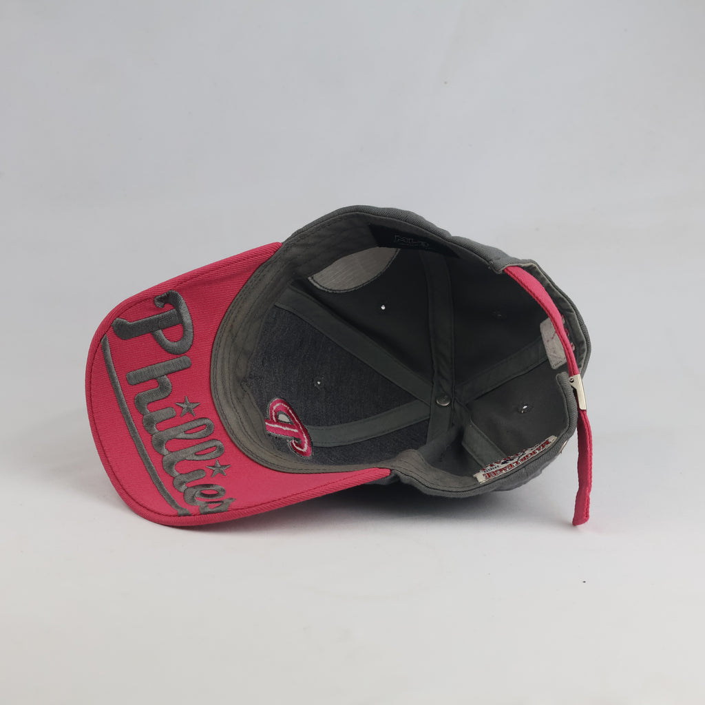 Thrifted MLB Philadelphia Phillies Veterans Stadium Patch Cap - Grey/Pink (57-58cm)|10633