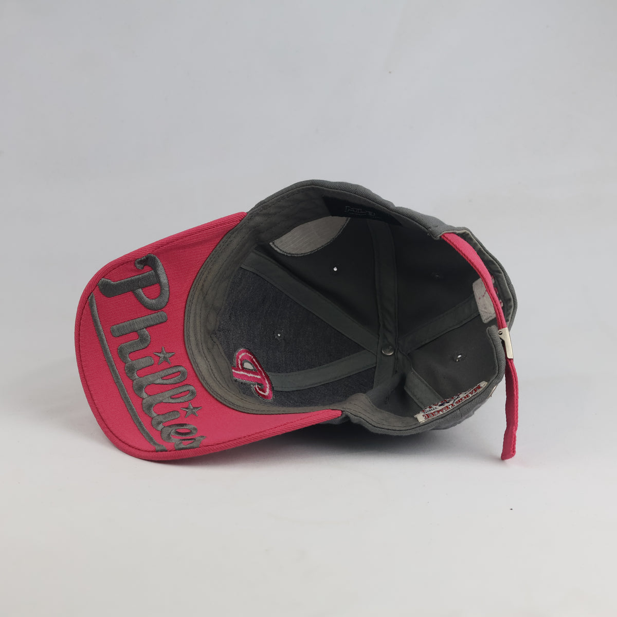 Thrifted MLB Philadelphia Phillies Veterans Stadium Patch Cap - Grey/Pink (57-58cm)|10633