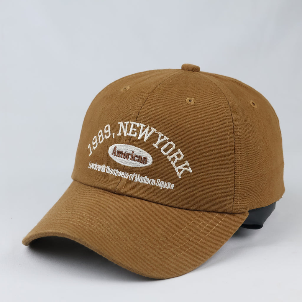 Retro New York Madison Square Baseball Cap - Tobacco Brown Graphic Hat