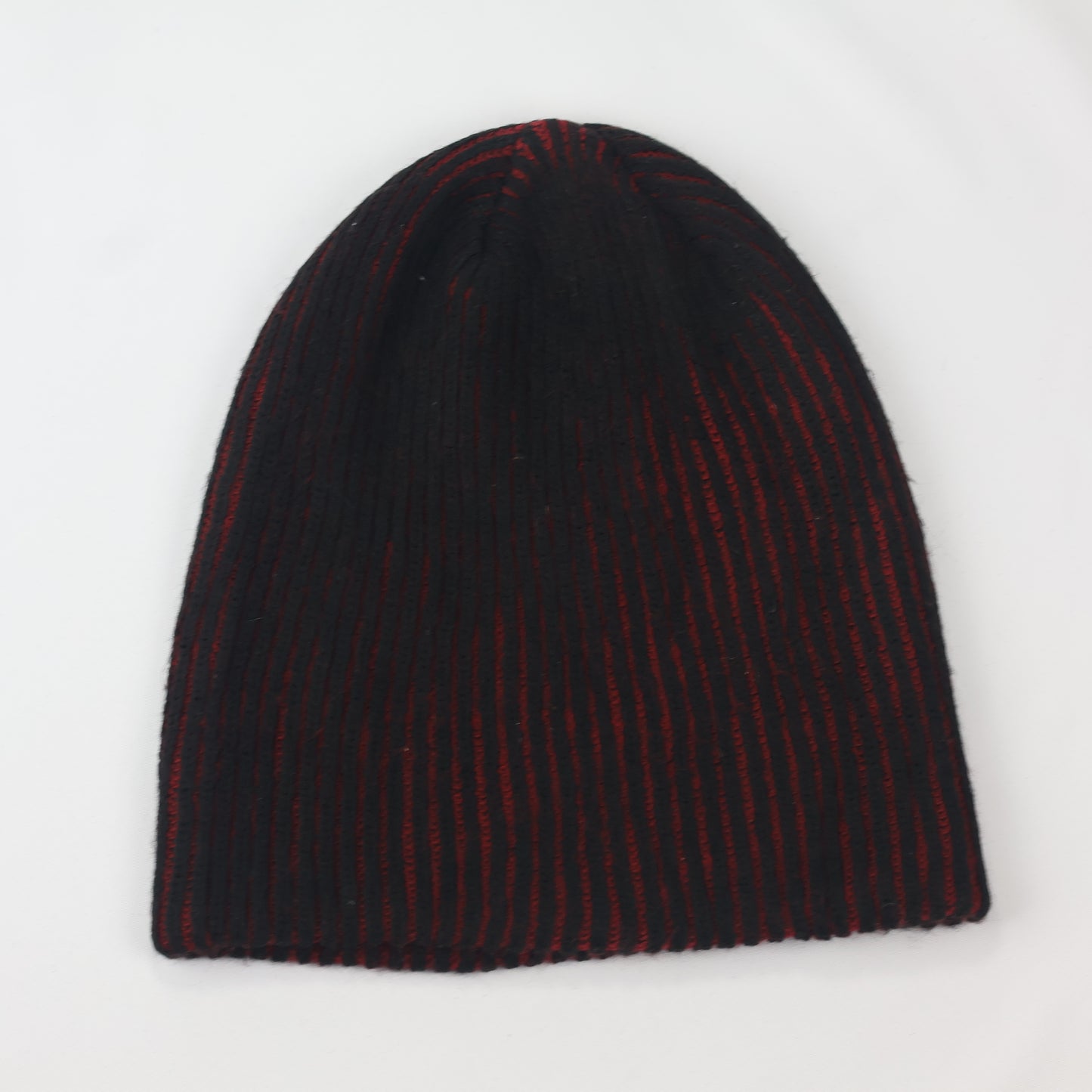 Adult Unisex Red/Black Ombre Thrifted Cap - Warm Soft Winter Headwear