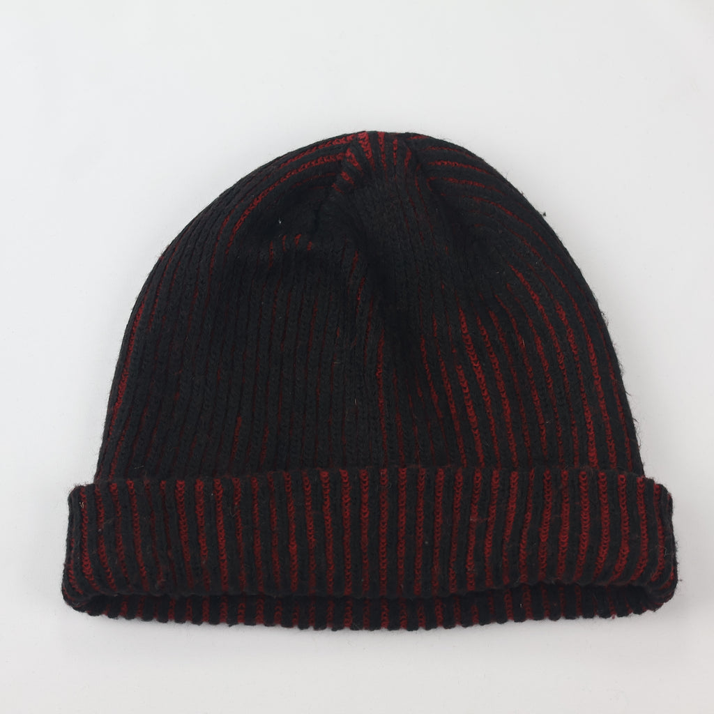 Adult Unisex Red/Black Ombre Thrifted Cap - Warm Soft Winter Headwear