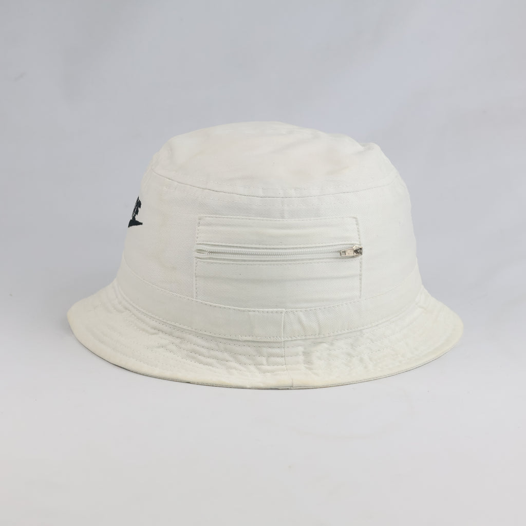 Thrifted Nike Embroidered White Bucket Hat with Side Pocket (55 cm)