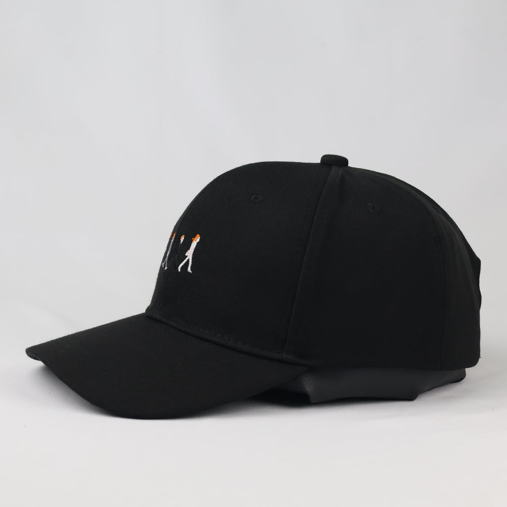 Retro Abbey Road Silhouette Baseball Cap - Black Embroidered Band Hat