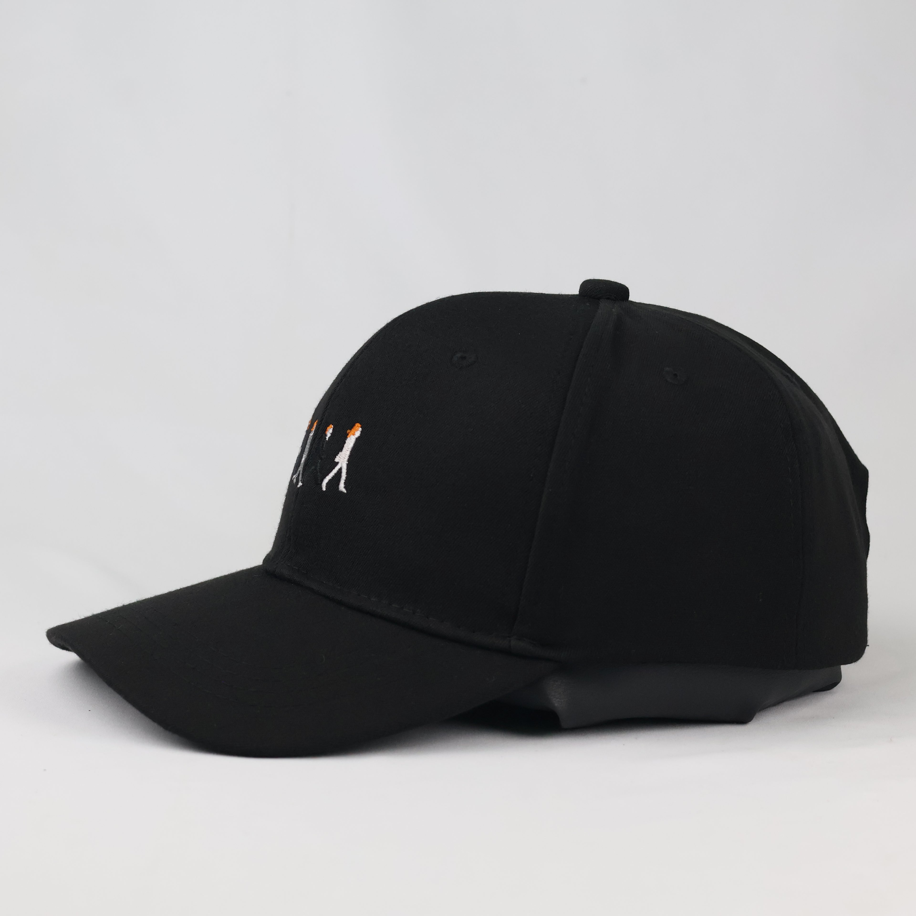 Retro Abbey Road Silhouette Baseball Cap - Black Embroidered Band Hat