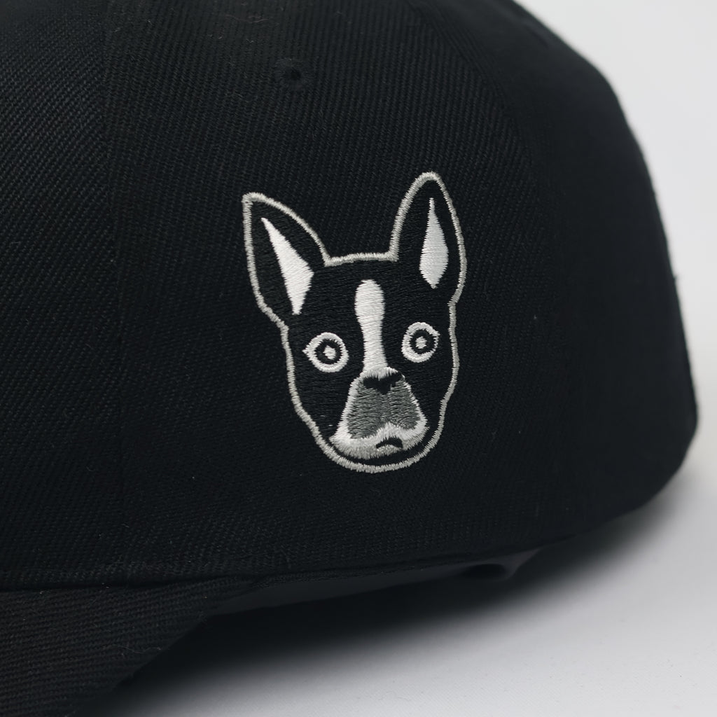 Duke Korean NY Bone Logo Baseball Hat – Boston Terrier Patch (Black)