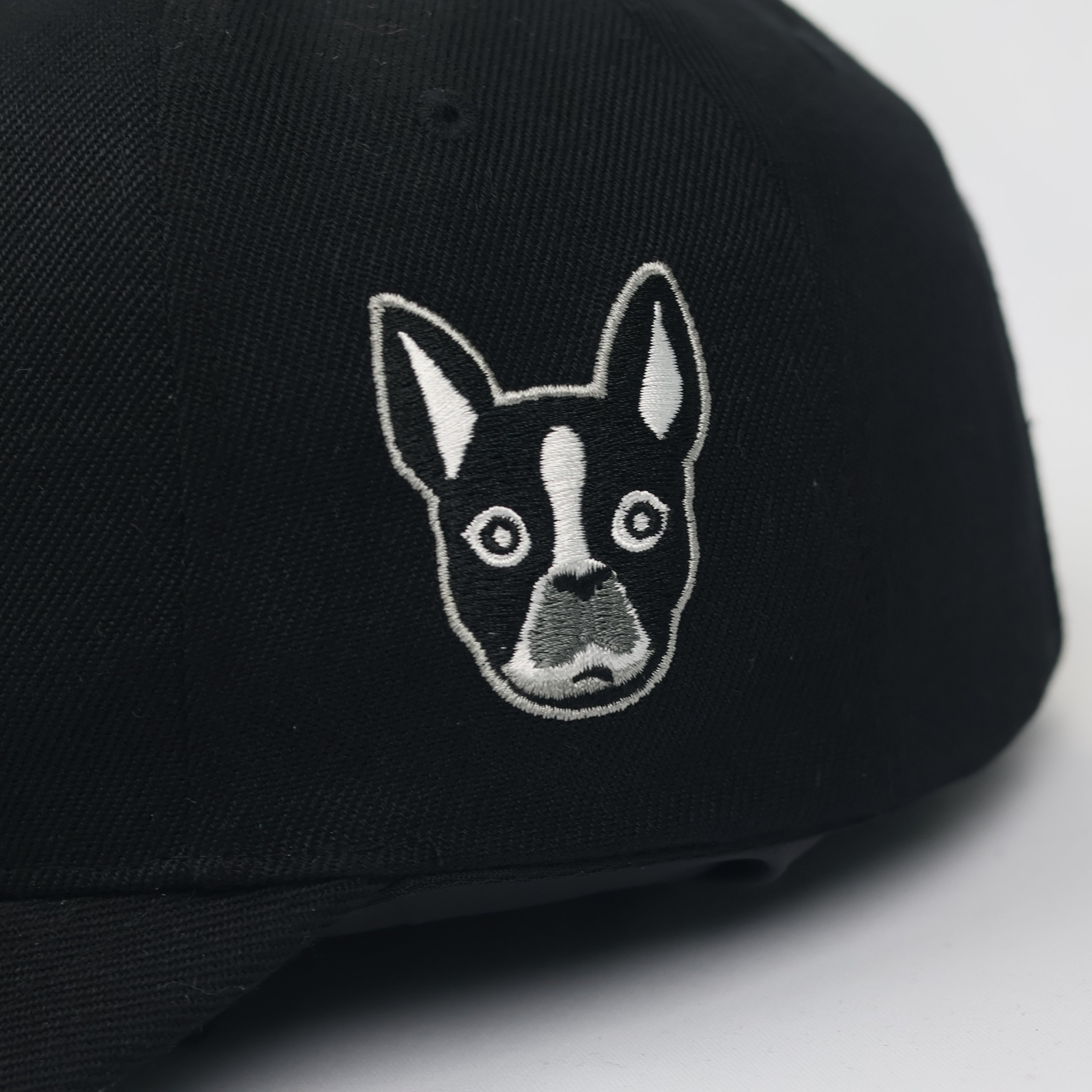 Duke Korean NY Bone Logo Baseball Hat – Boston Terrier Patch (Black)