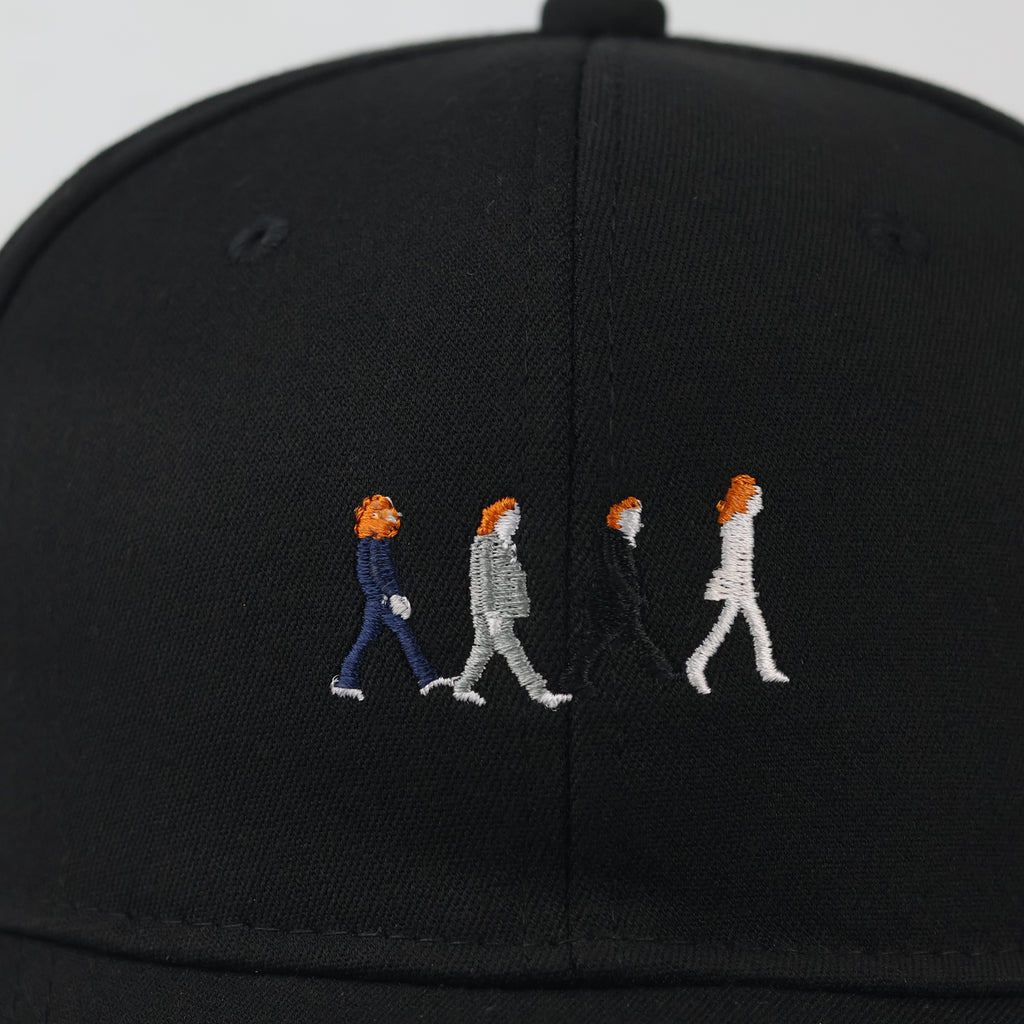 Retro Abbey Road Silhouette Baseball Cap - Black Embroidered Band Hat