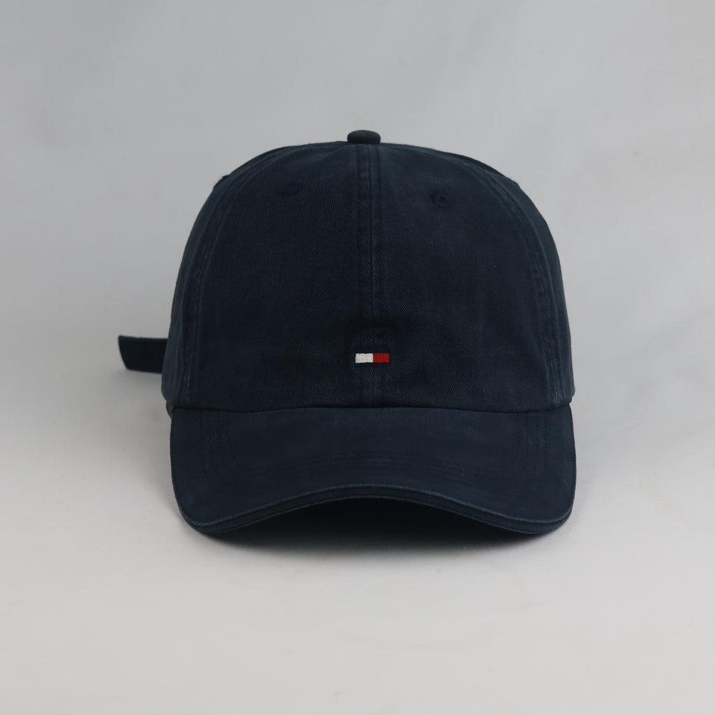 Thrifted Tommy Hilfiger Embroidered Flag Logo Baseball Cap - Navy (58-59cm) | 10618