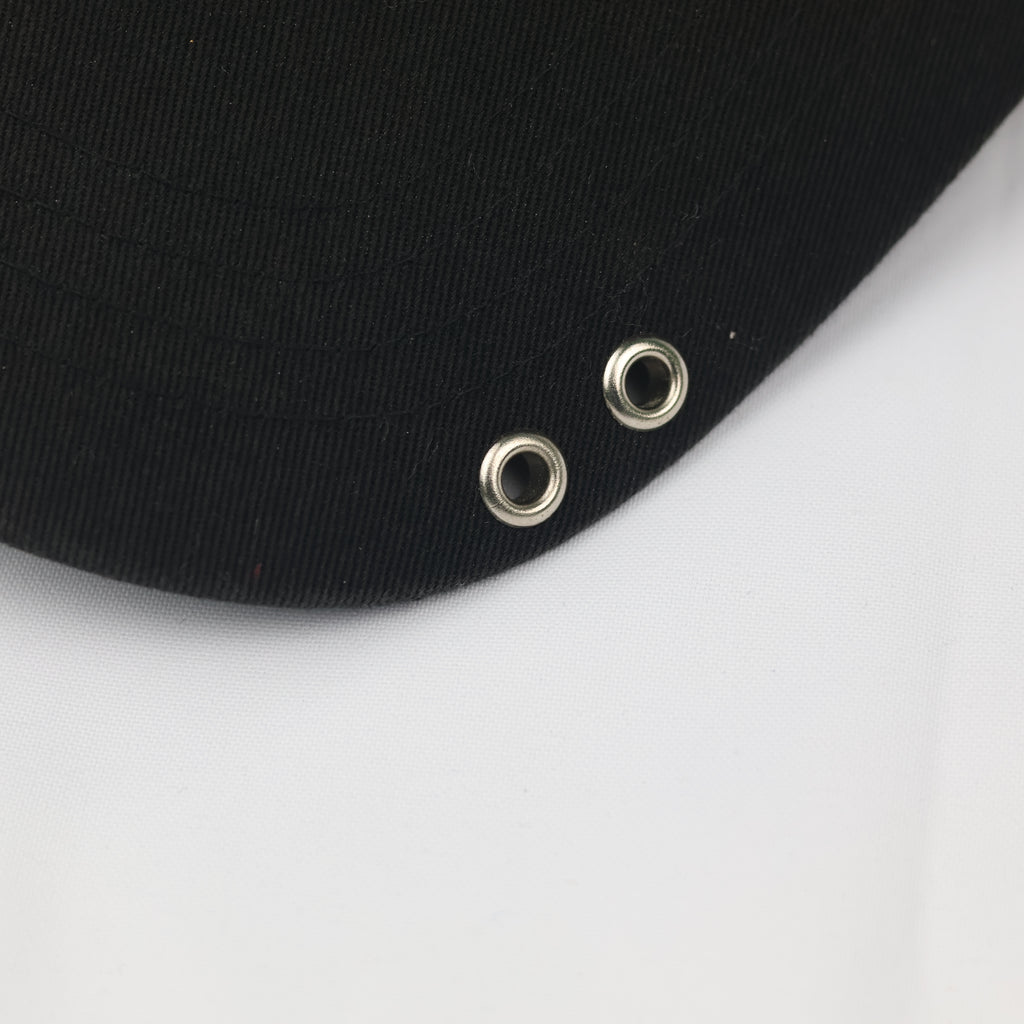 Loevenich Street Style "GUAVA" Thrifted Hat – Black Cap with Pierced Brim Detail