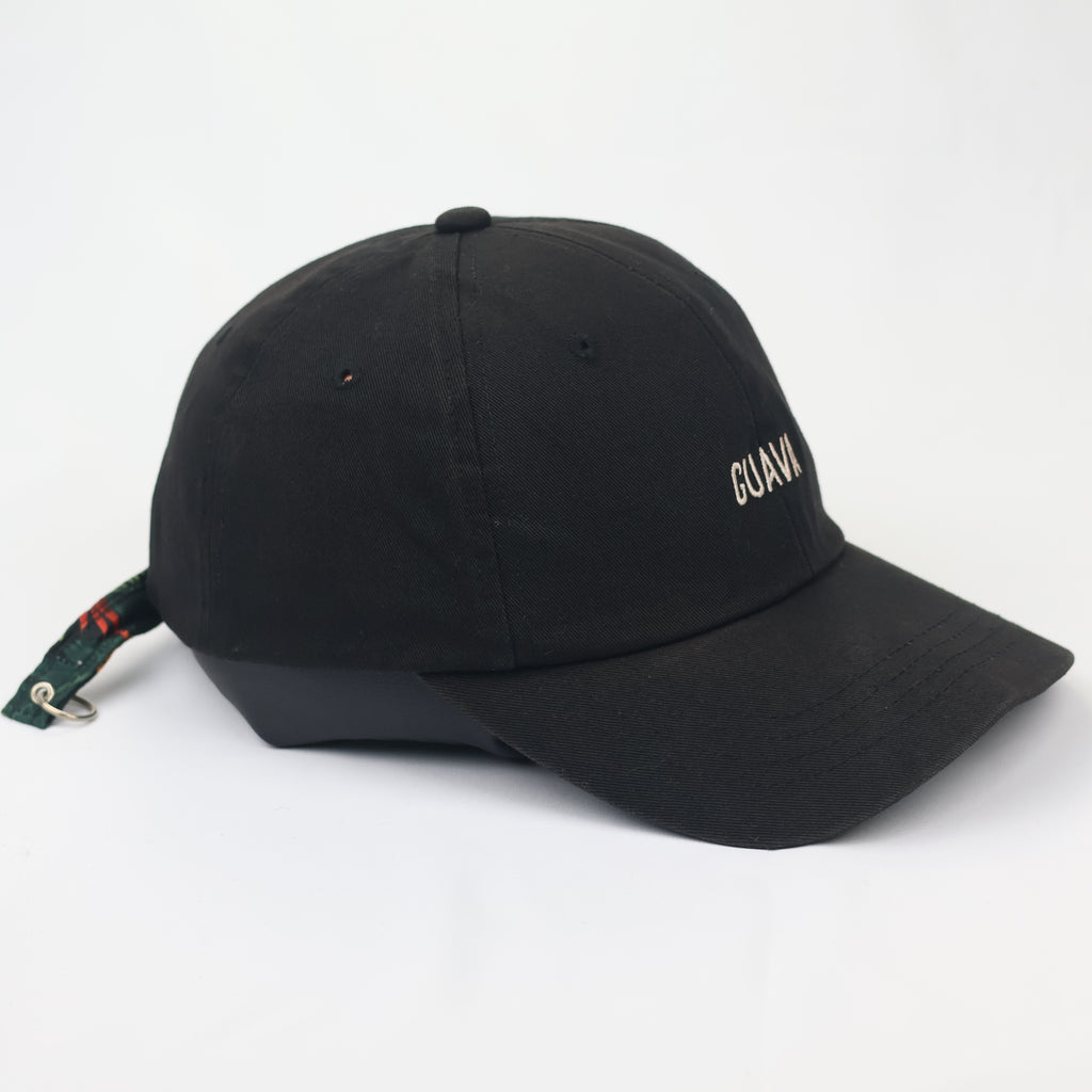 Loevenich Street Style "GUAVA" Thrifted Hat – Black Cap with Pierced Brim Detail