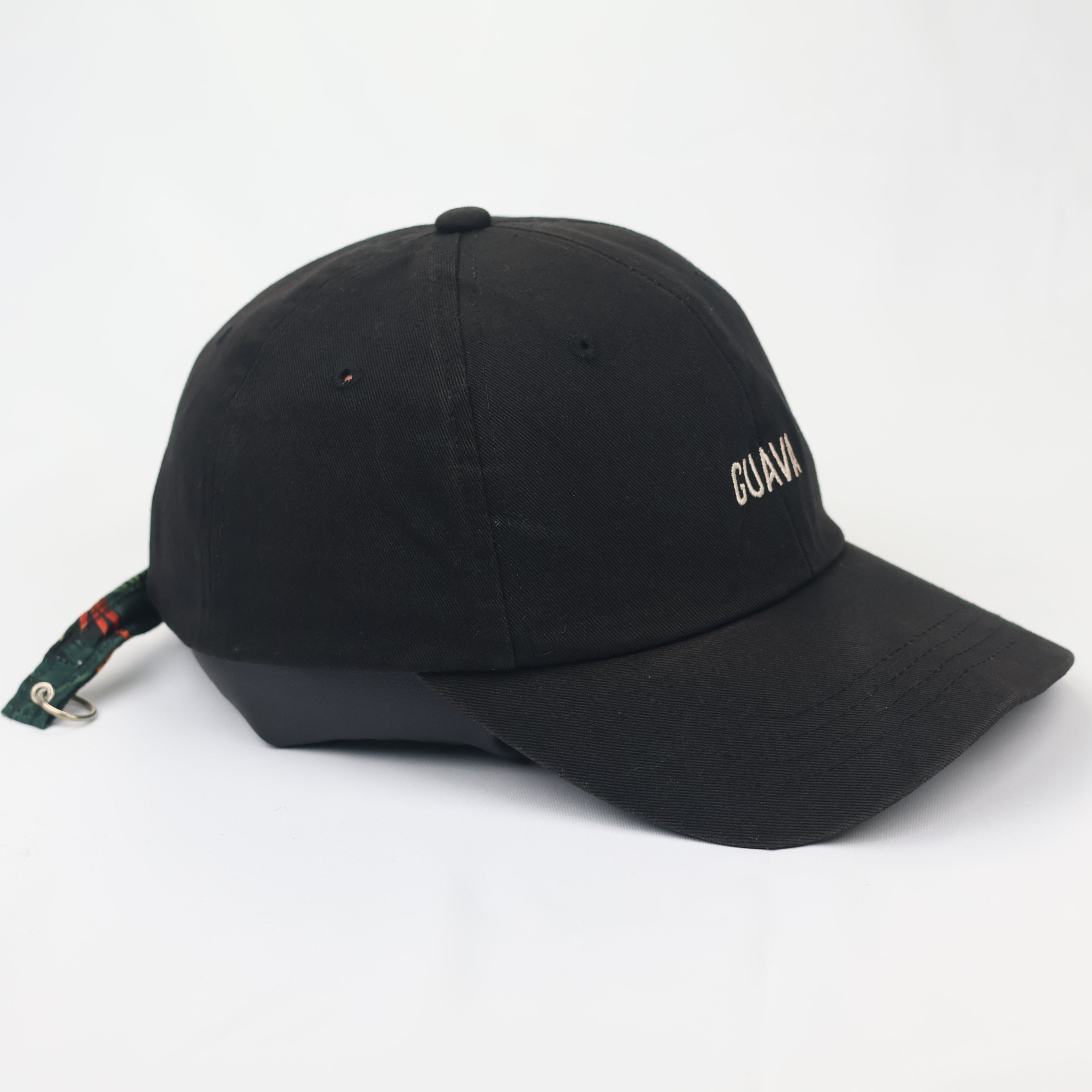 Loevenich Street Style "GUAVA" Thrifted Hat – Black Cap with Pierced Brim Detail