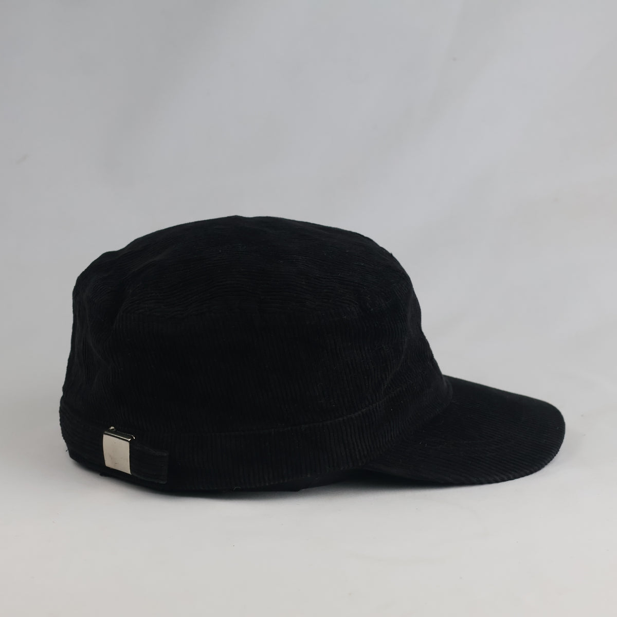 Thrifted Bickley & Mitchell Black Corduroy Cadet Cap (57-58cm) | 10658