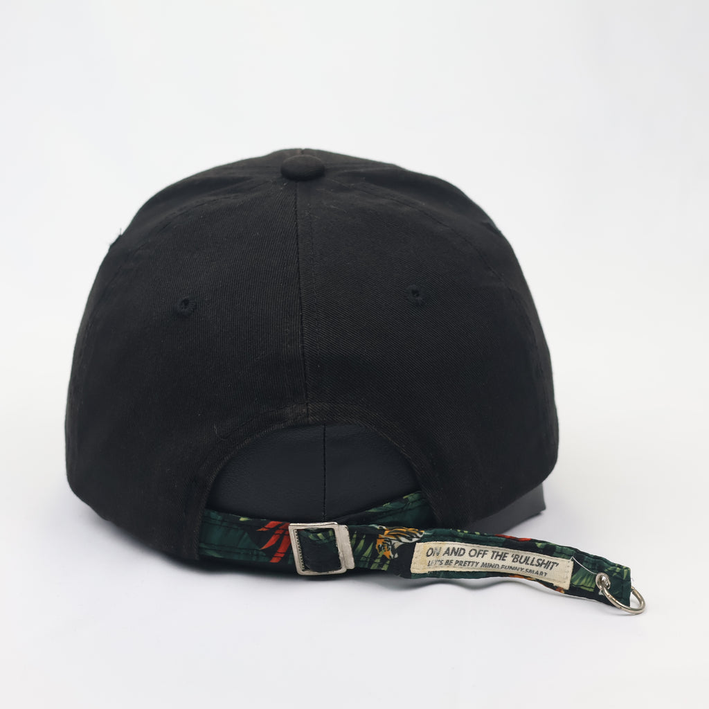 Loevenich Street Style "GUAVA" Thrifted Hat – Black Cap with Pierced Brim Detail