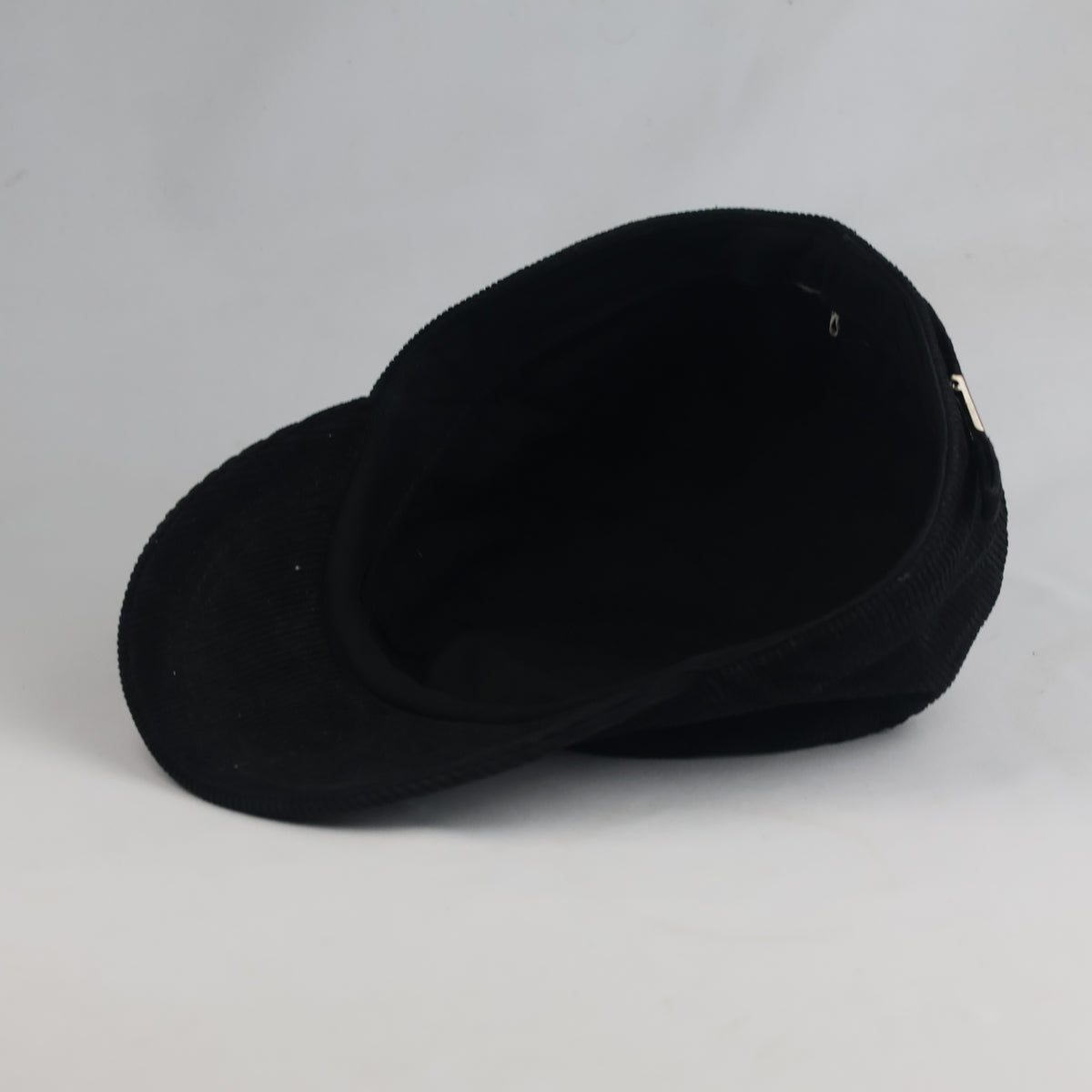 Thrifted Bickley & Mitchell Black Corduroy Cadet Cap (57-58cm) | 10658